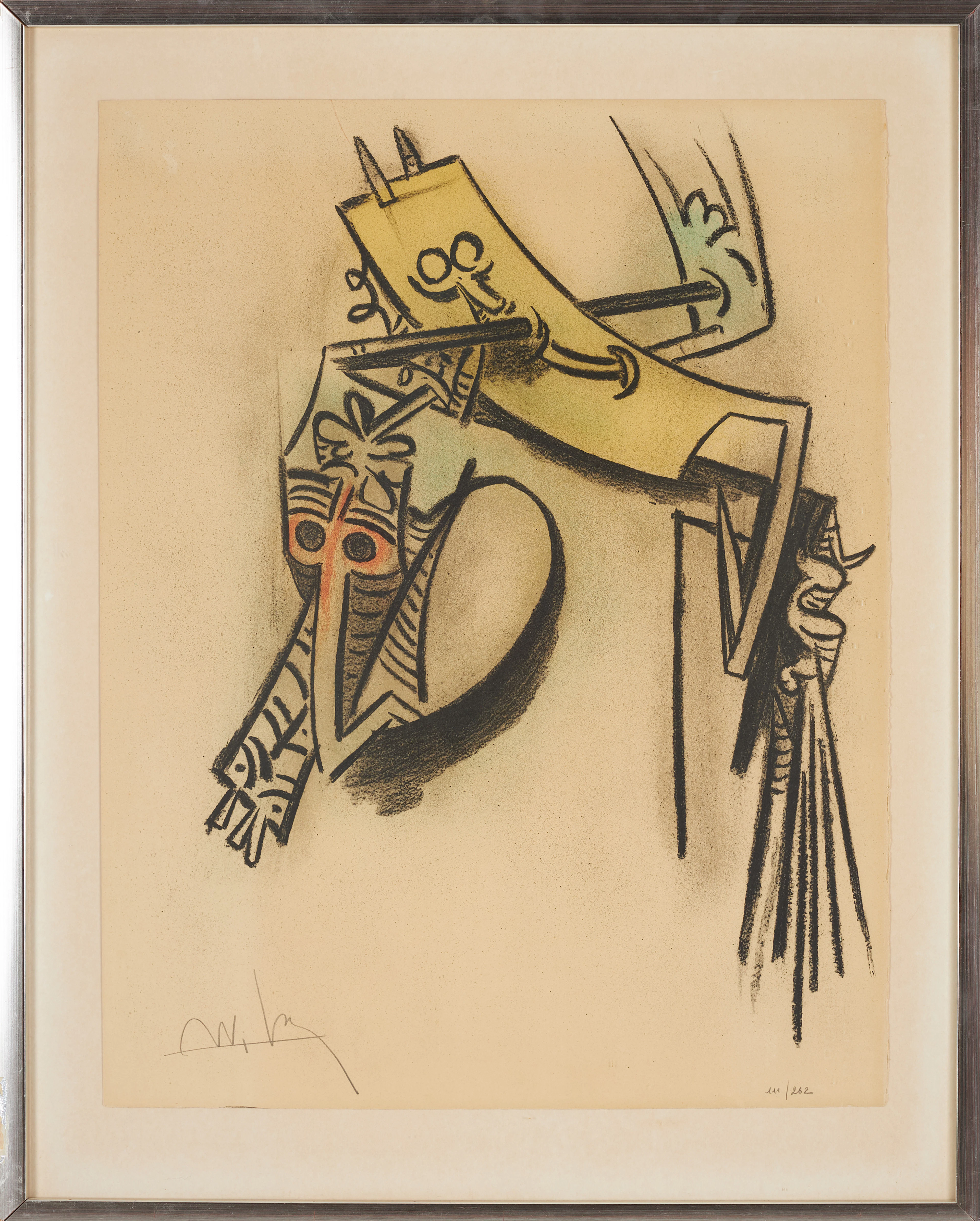 WILFREDO LAM. Litografi, Montée des Sèves, from Pleni Luna, signerad
