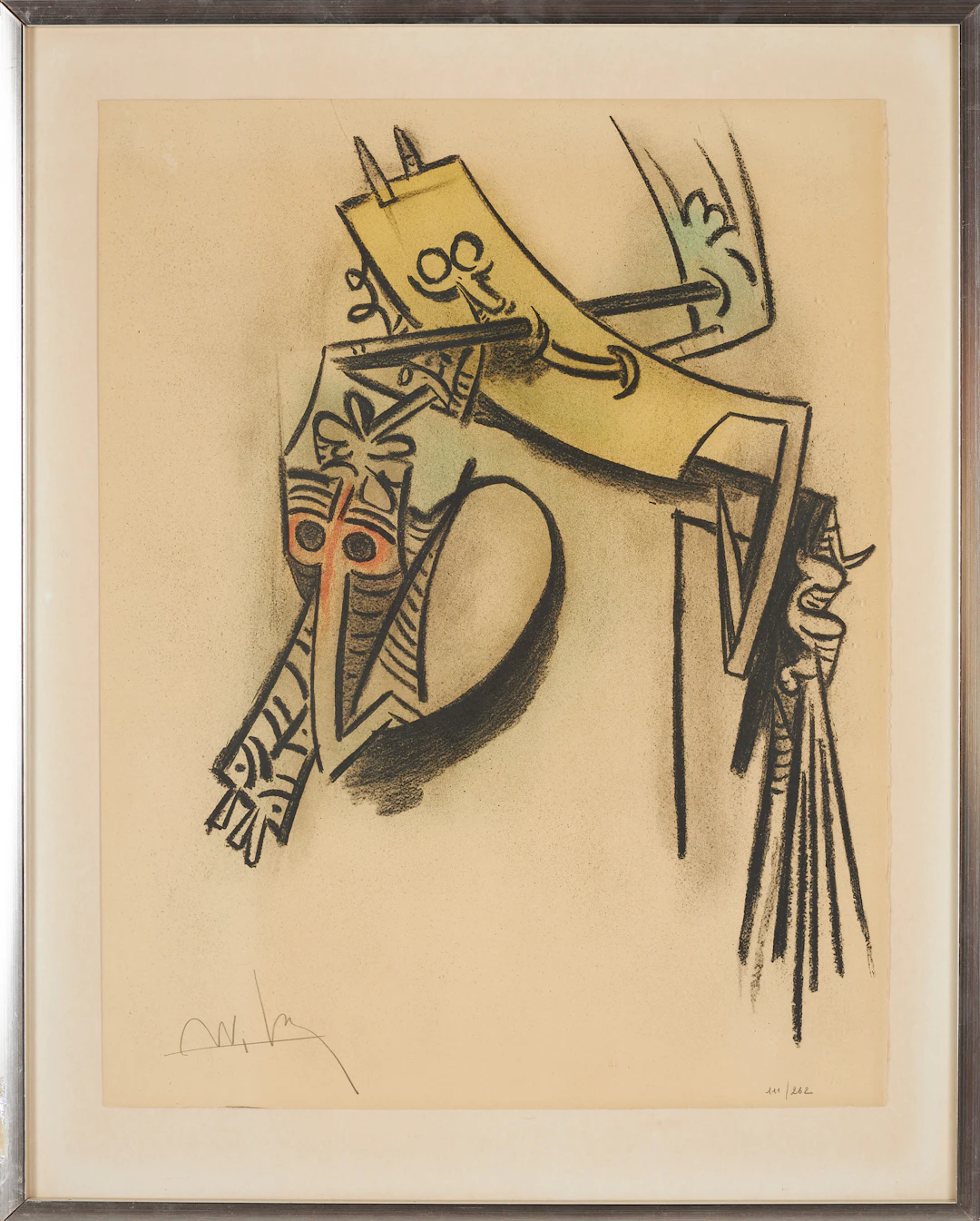WILFREDO LAM. Litografi, Montée des Sèves, from Pleni Luna, signerad