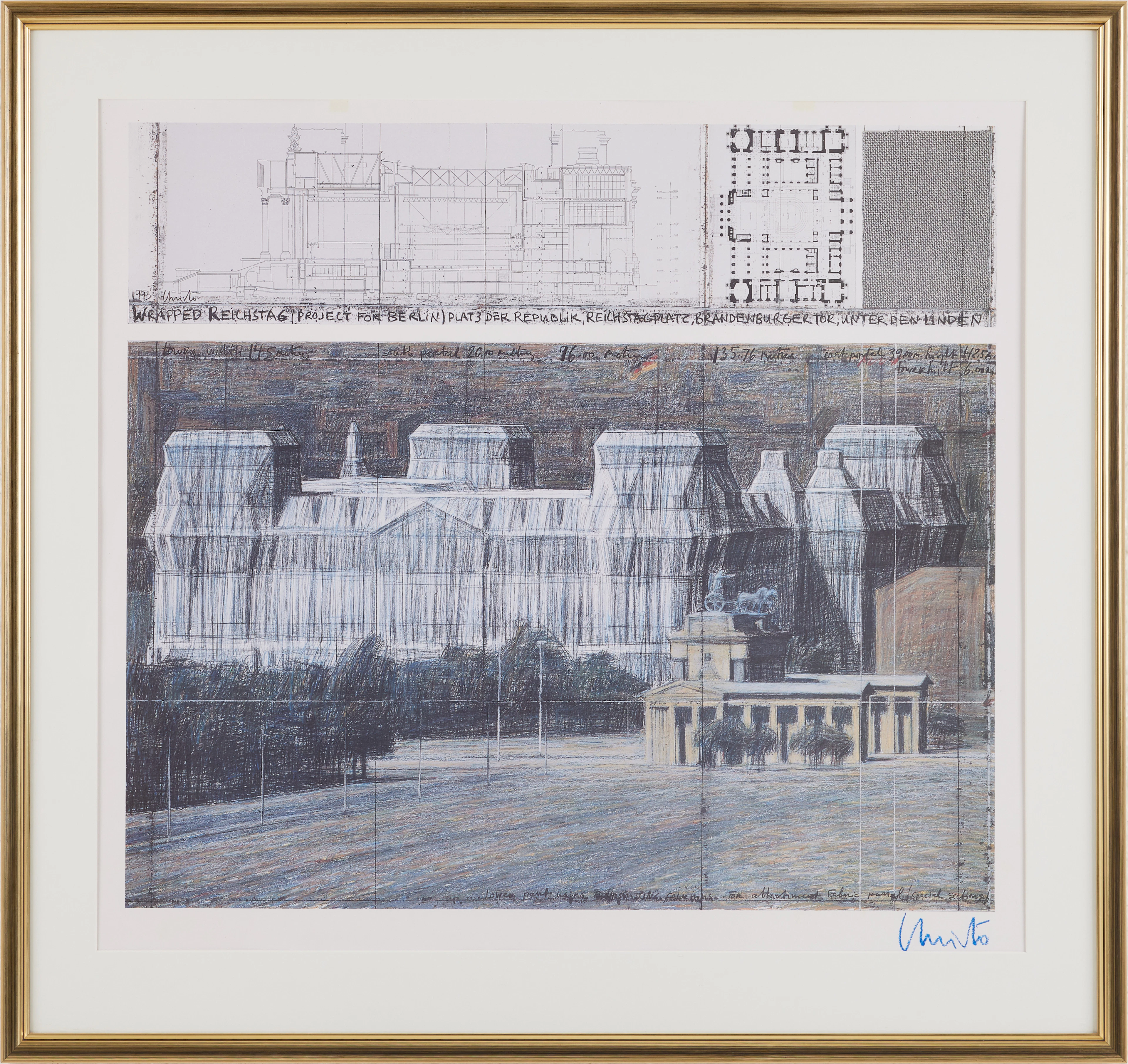 CHRISTO & JEANNE CLAUDE. (1935-2020). Wrapped Reichstag, offsetlitografi