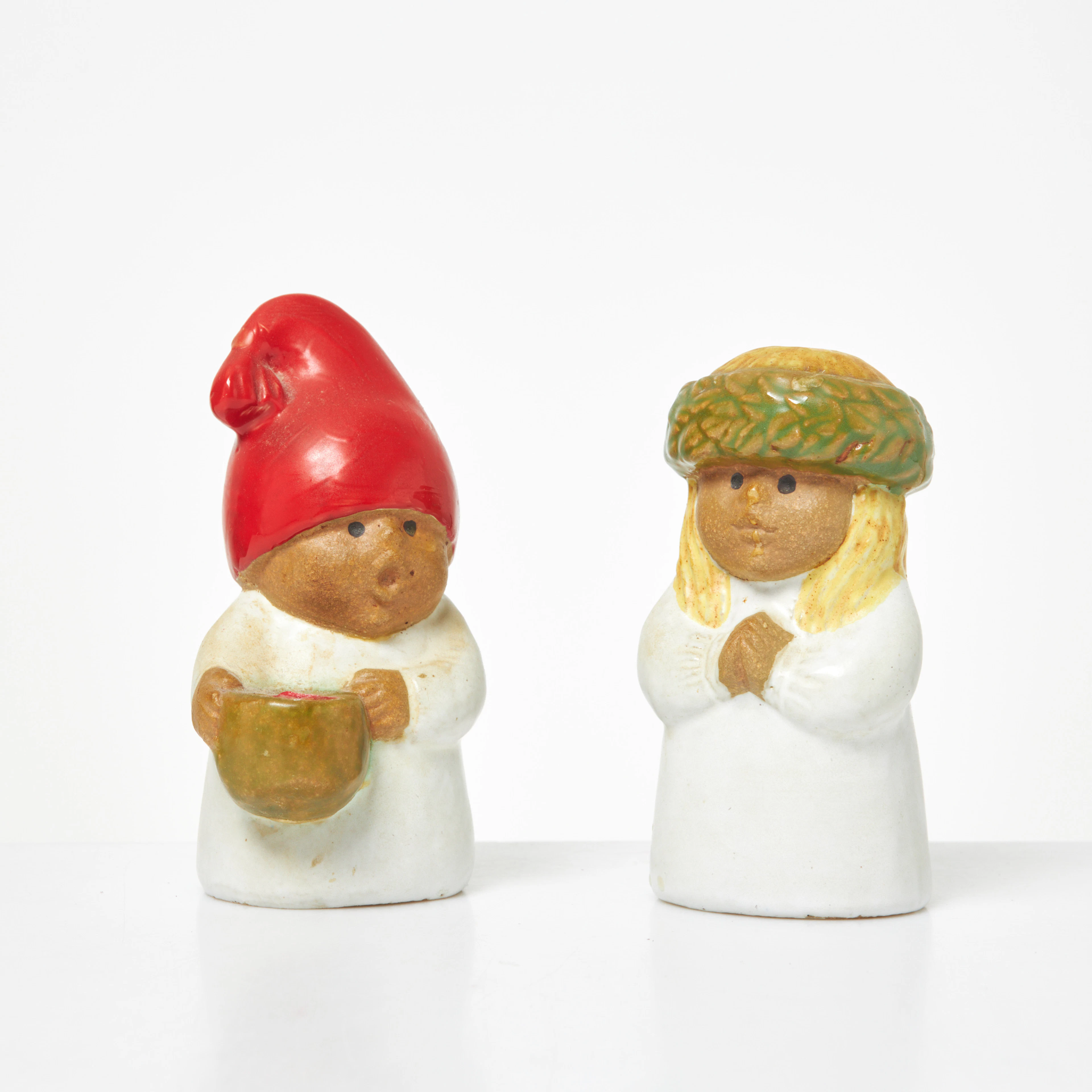 LISA LARSON. Ljusstakar, 1 par, "Tomte och tärna" ur serien Kennel
