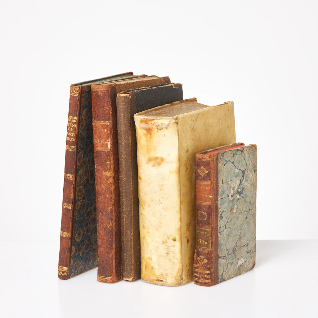 ÄLDRE BÖCKER, 5 st, Theologi, 1611, pergamentband, Grekerna och romarnas