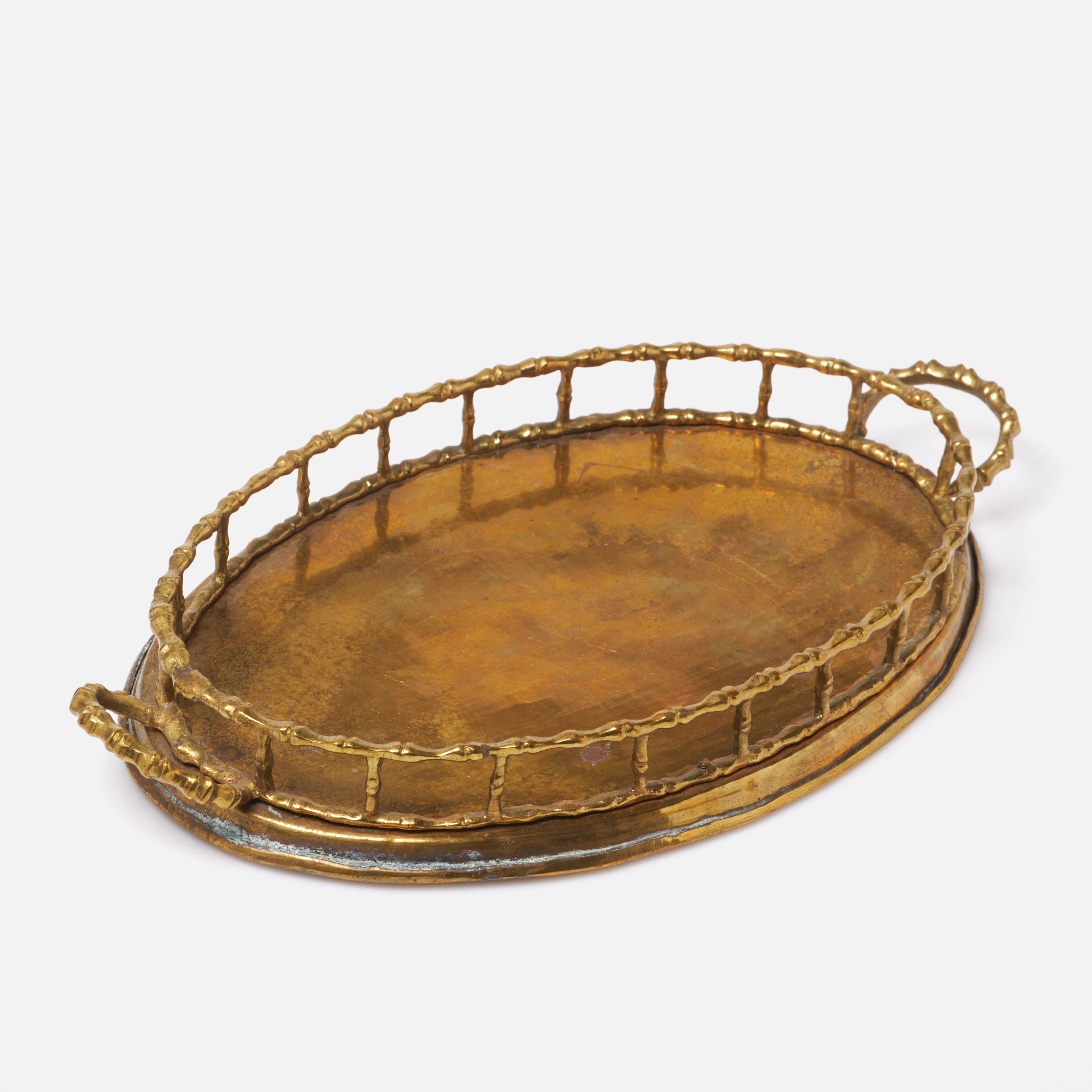 BRICKA, mässing, stomme i form av bambu, 1900-tal.