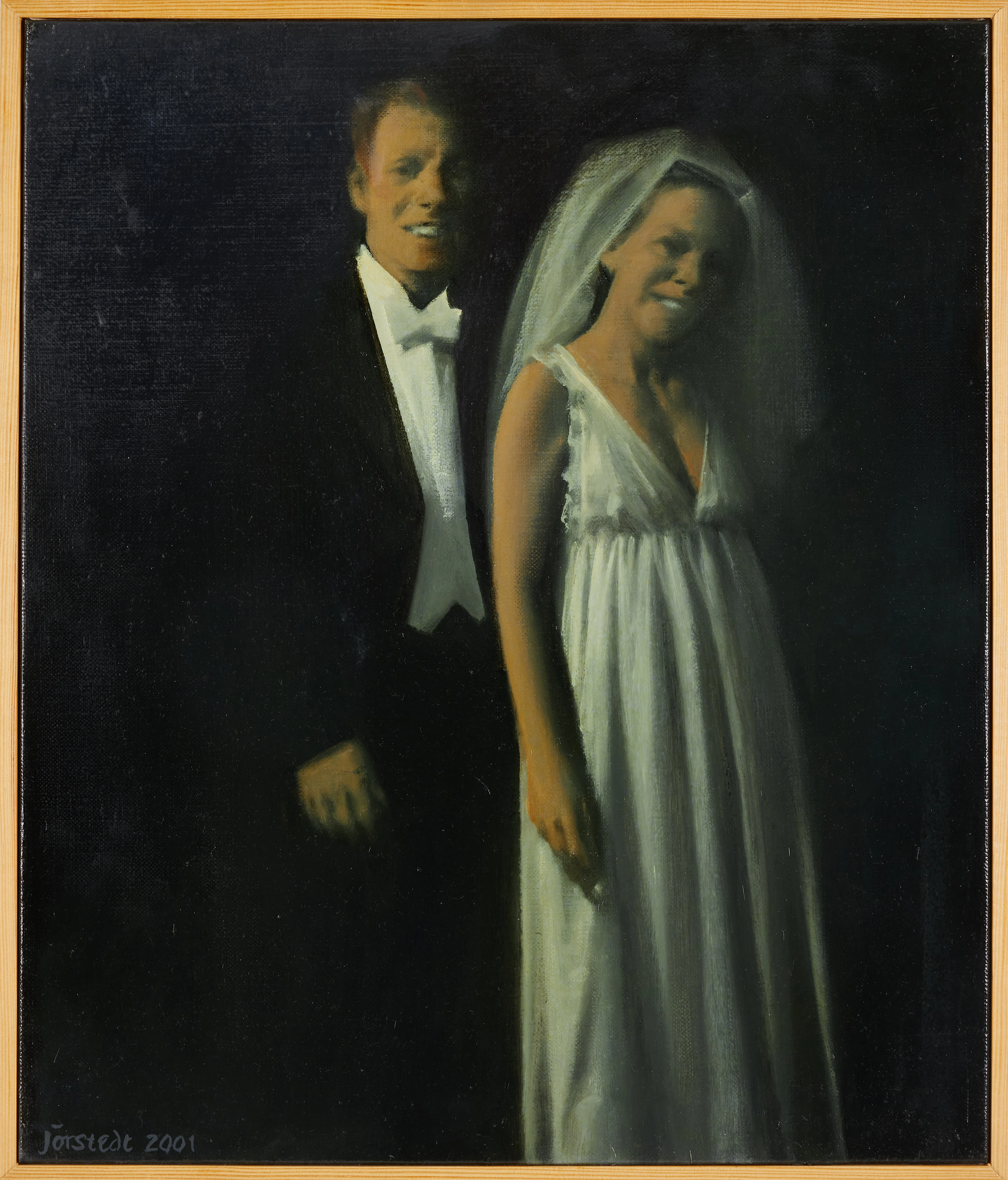 KJELL JÖRSTEDT. "Brudpar", olja på duk, signerad 2001.