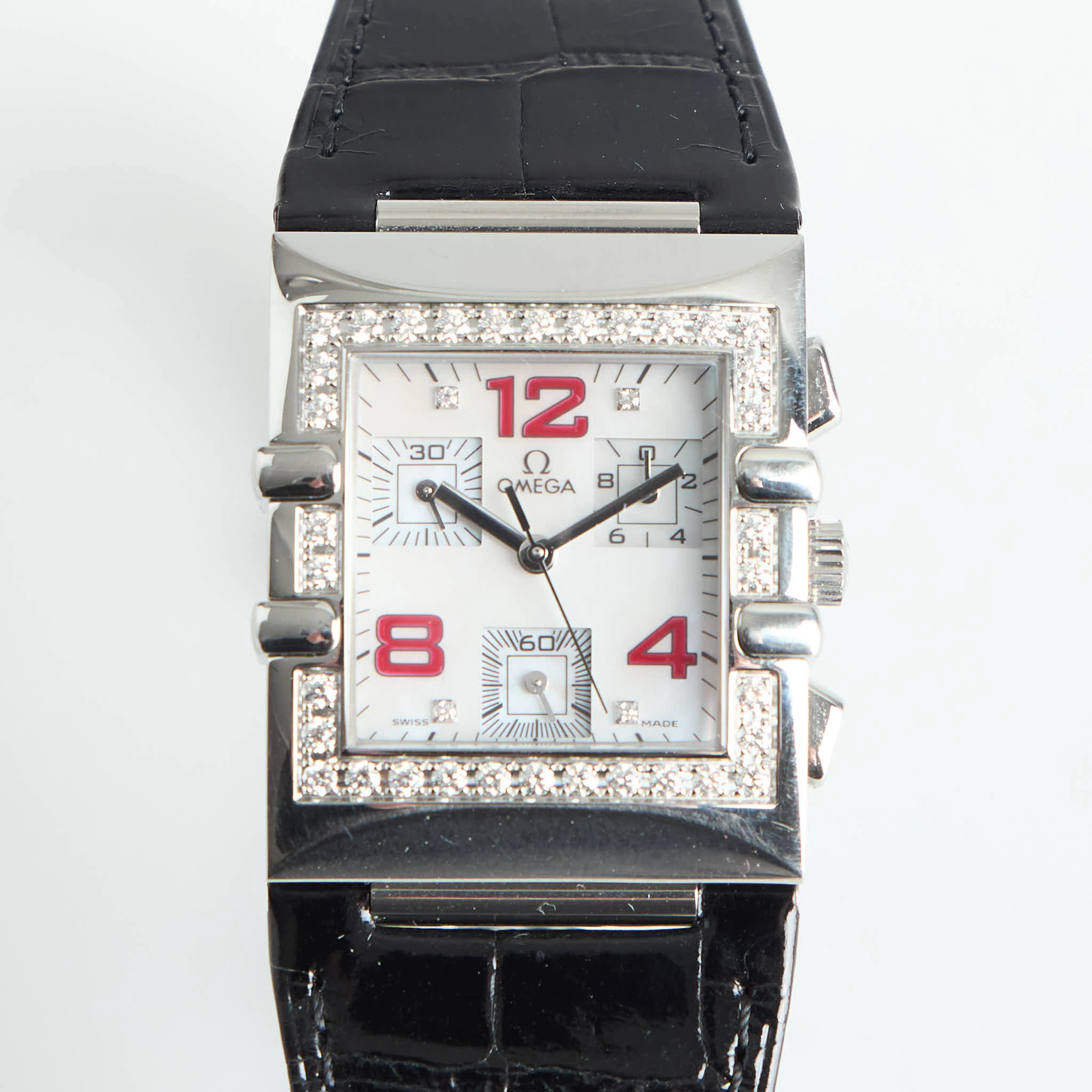 OMEGA, Quadra Constellation, armbandsur, Chronograph, diamanter, 28