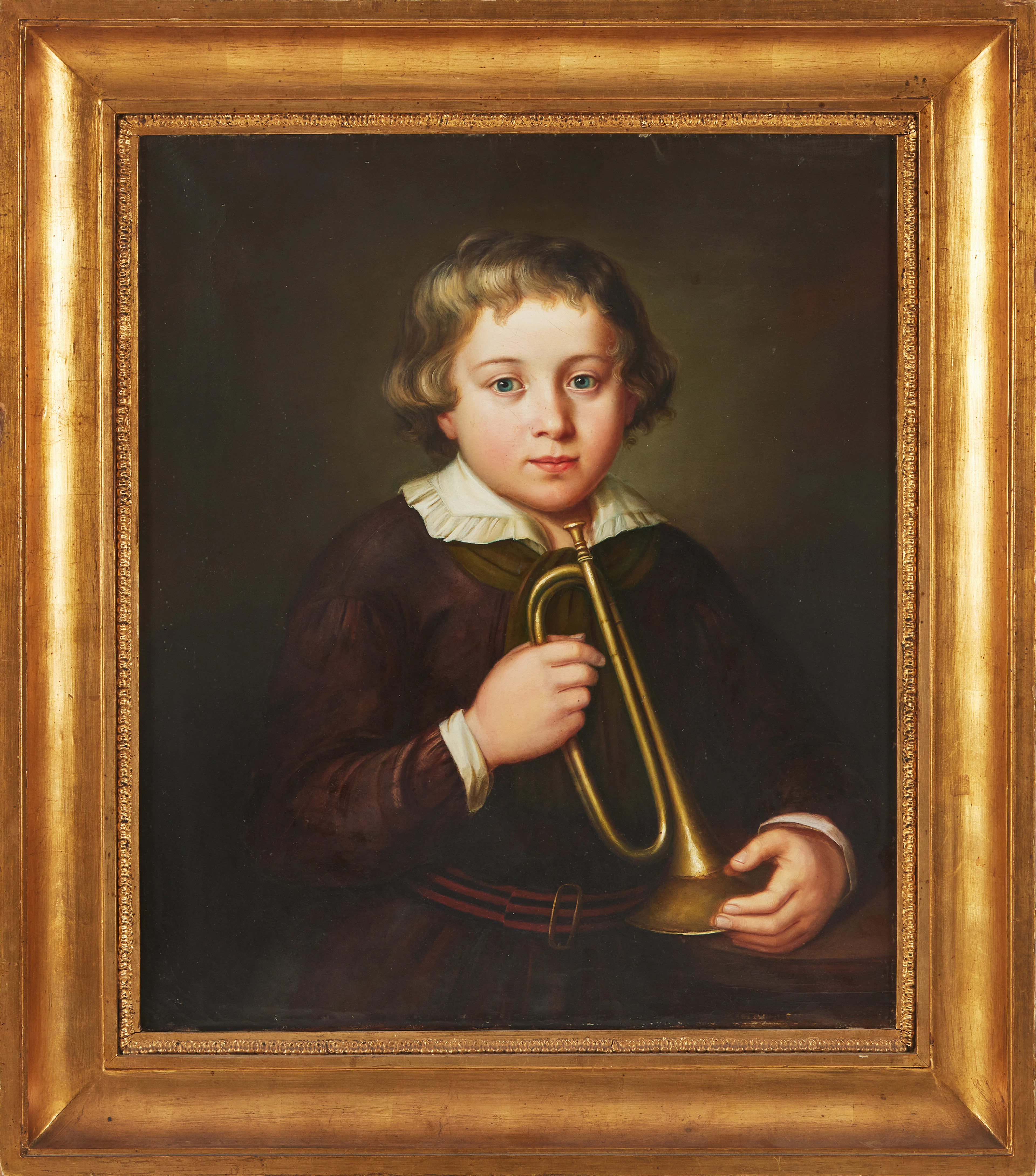 PER ESKILSON (1820-1872). Gosse med trumpet.