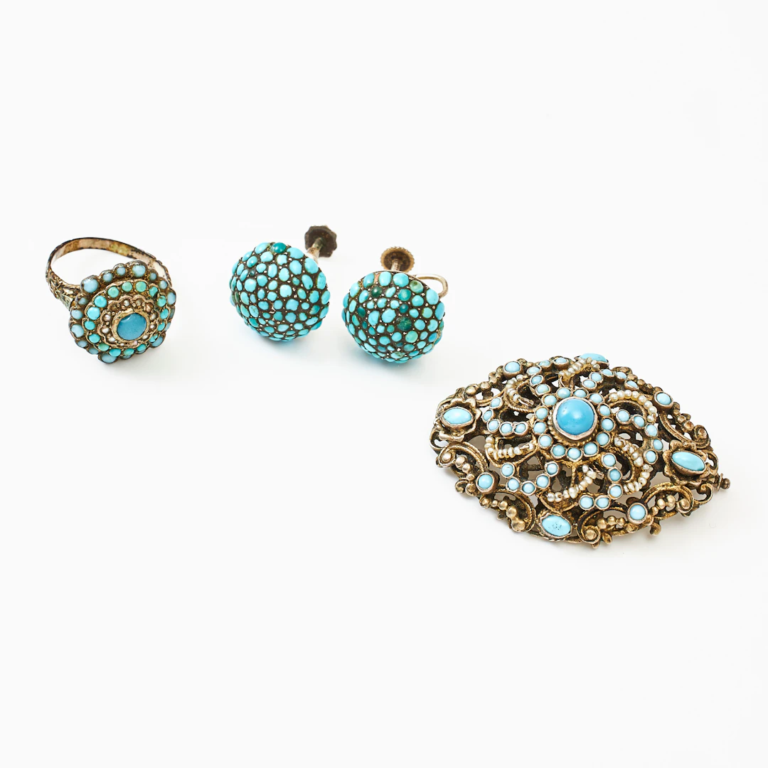 BROSCH, RING, troligen Österrike/Ungern, omkring 1900, ÖRHÄNGEN, 1