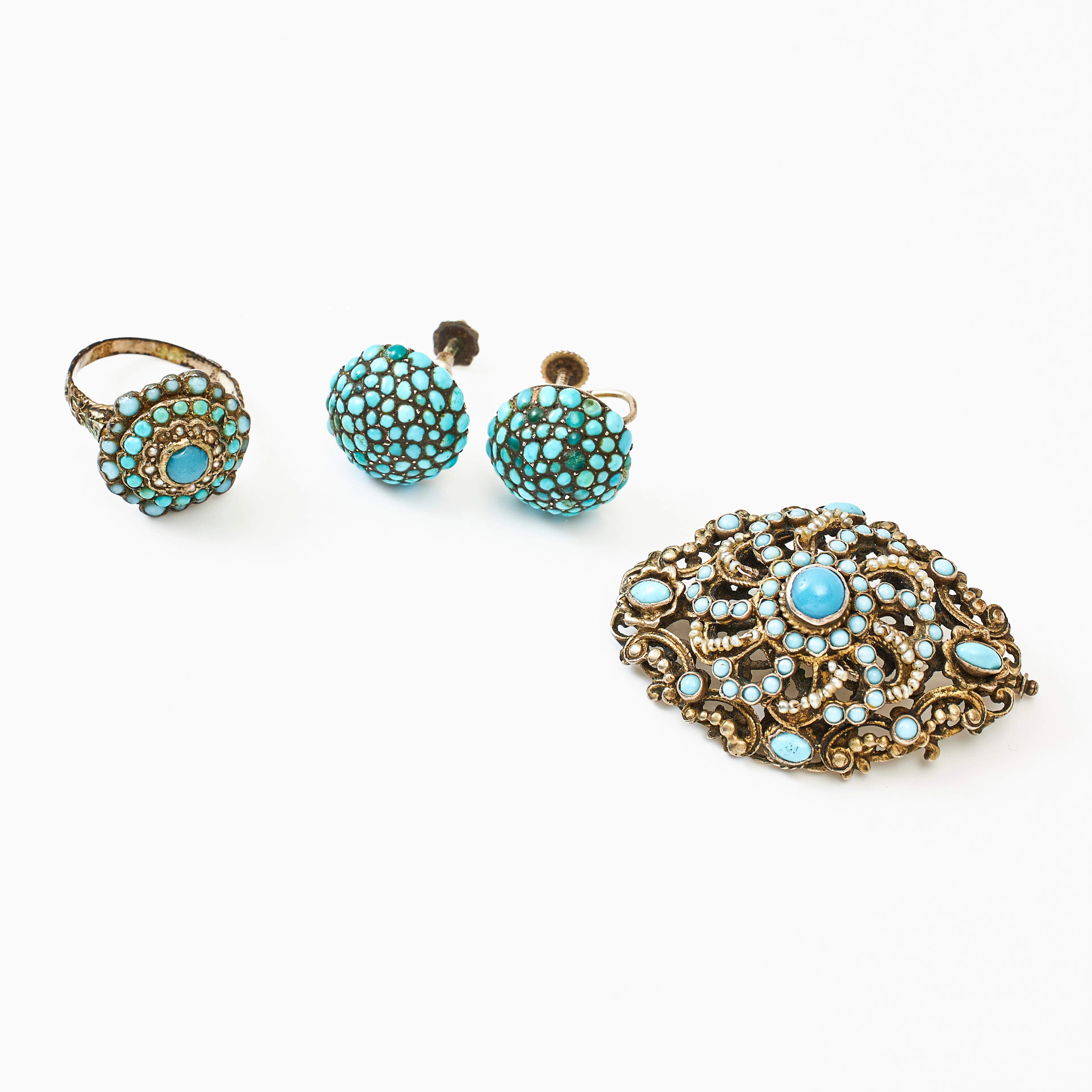 BROSCH, RING, troligen Österrike/Ungern, omkring 1900, ÖRHÄNGEN, 1