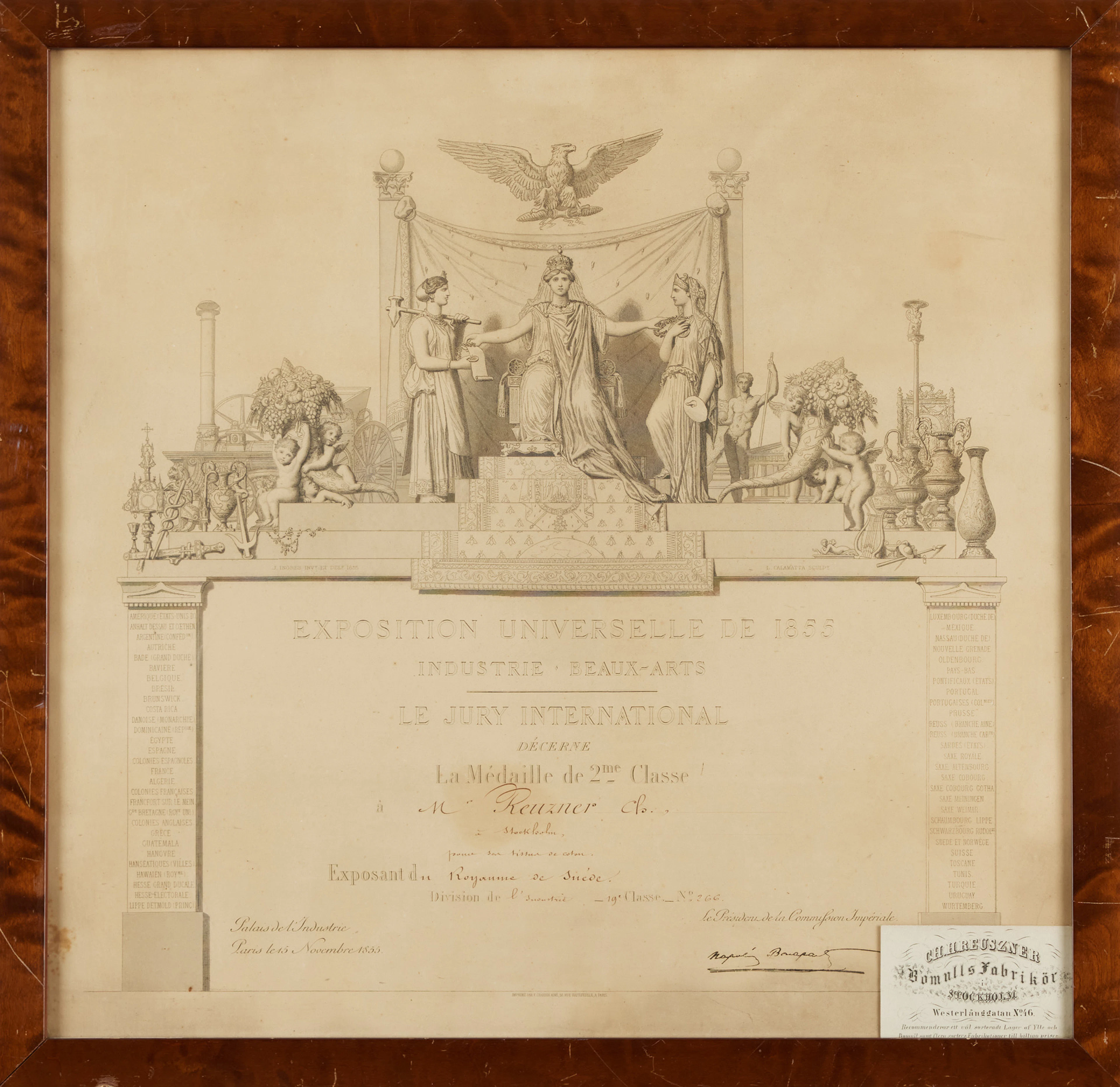 JEAN AUGUSTE DOMINIQUE INGRES (1780-1867). Efter. Diplom, Exposition