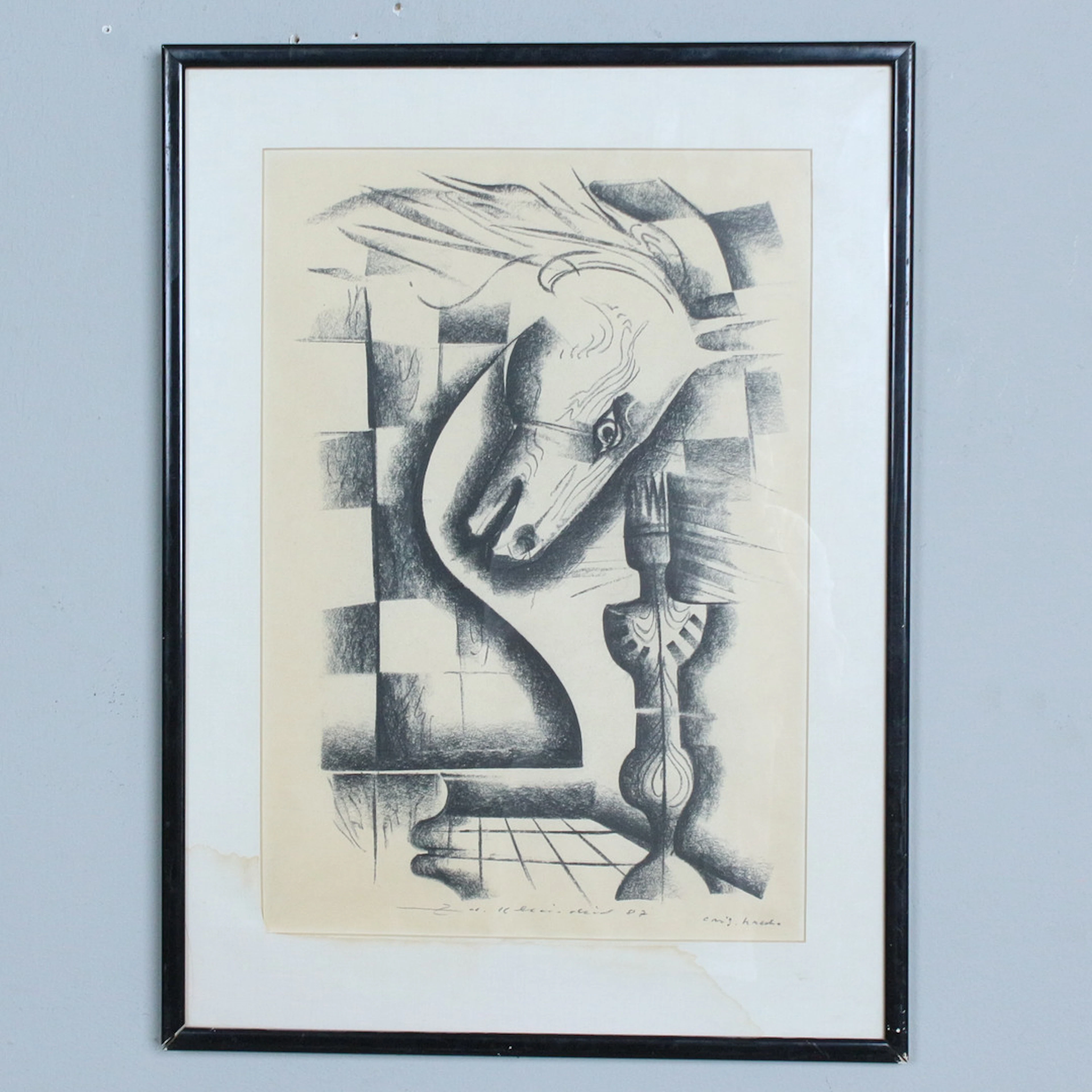 Unbekannter Künstler, Grafik, '' Das Schachspiel ''.