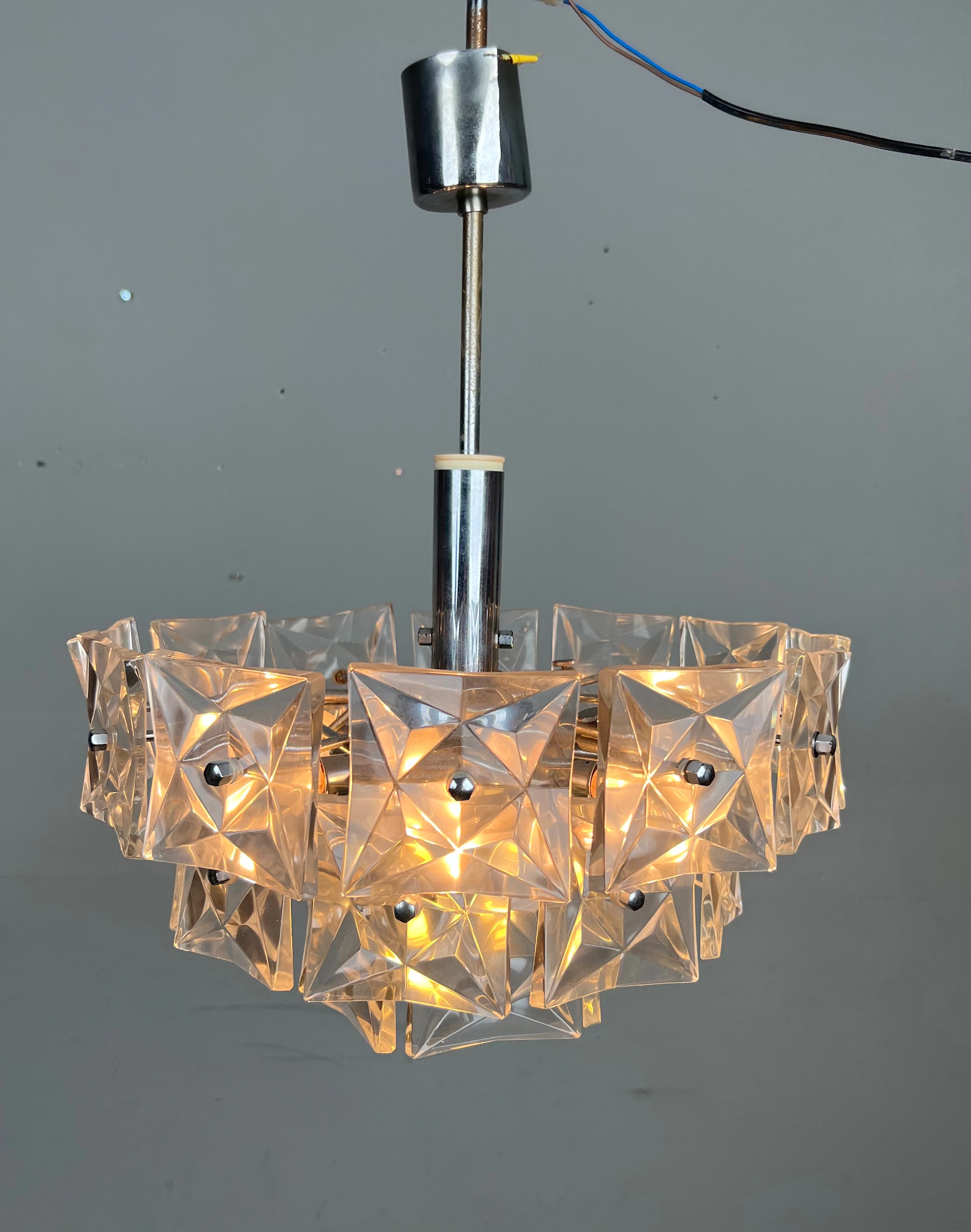 Mid Century Kronleuchter / Deckenlampe von Kinkeldey, Deutschland