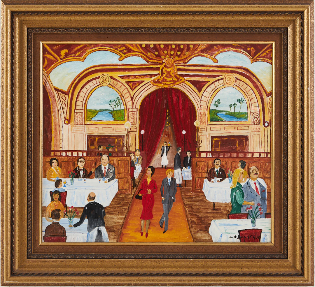 CURT SJÖBERG. "Le Train Bleu, Paris", olja på duk, signerad.