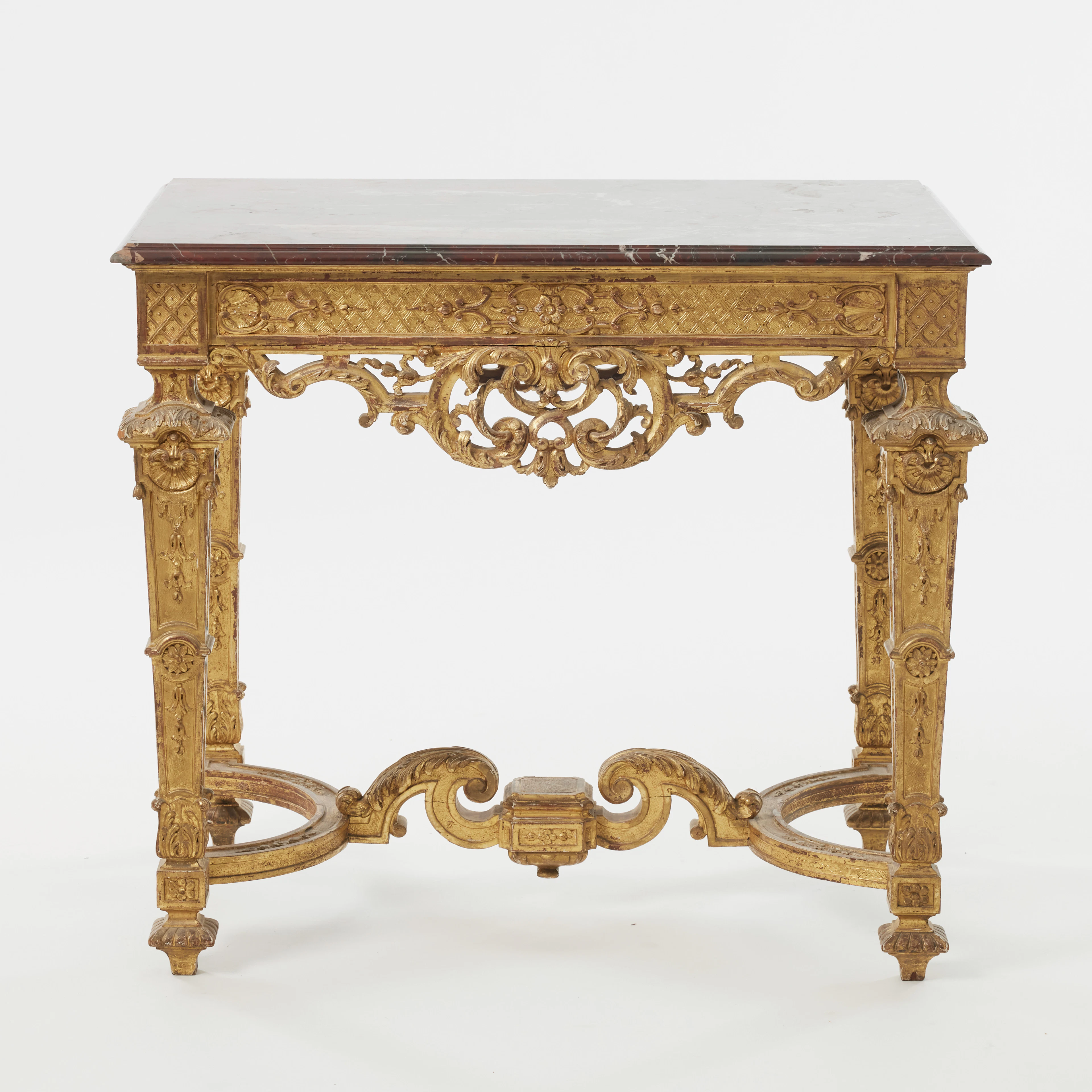 BORD, regence-stil, 1800-talets senare del, med rödbrun marmorskiva