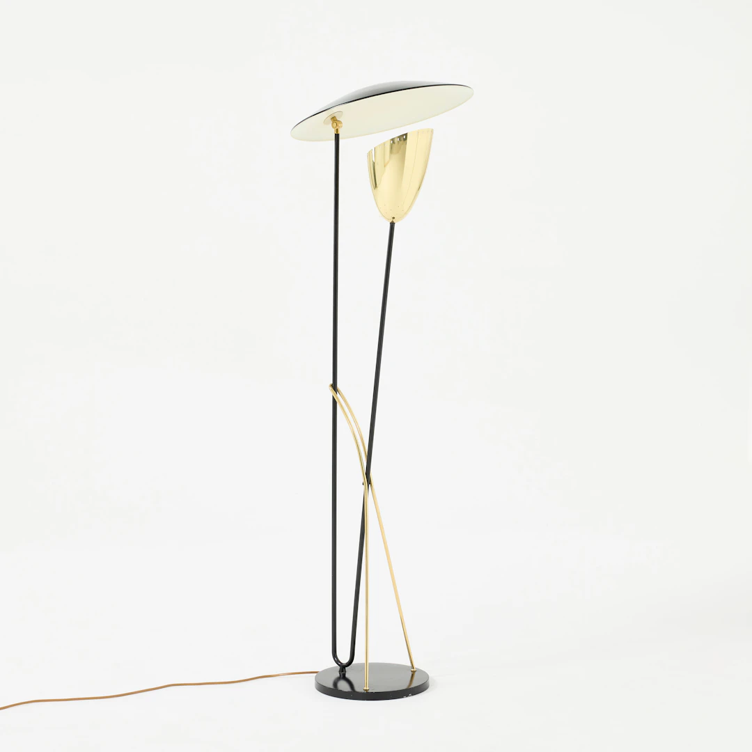 BORÉNS. Golvlampa, Borås, 1950-tal, modell 7288, svartlackerad metall