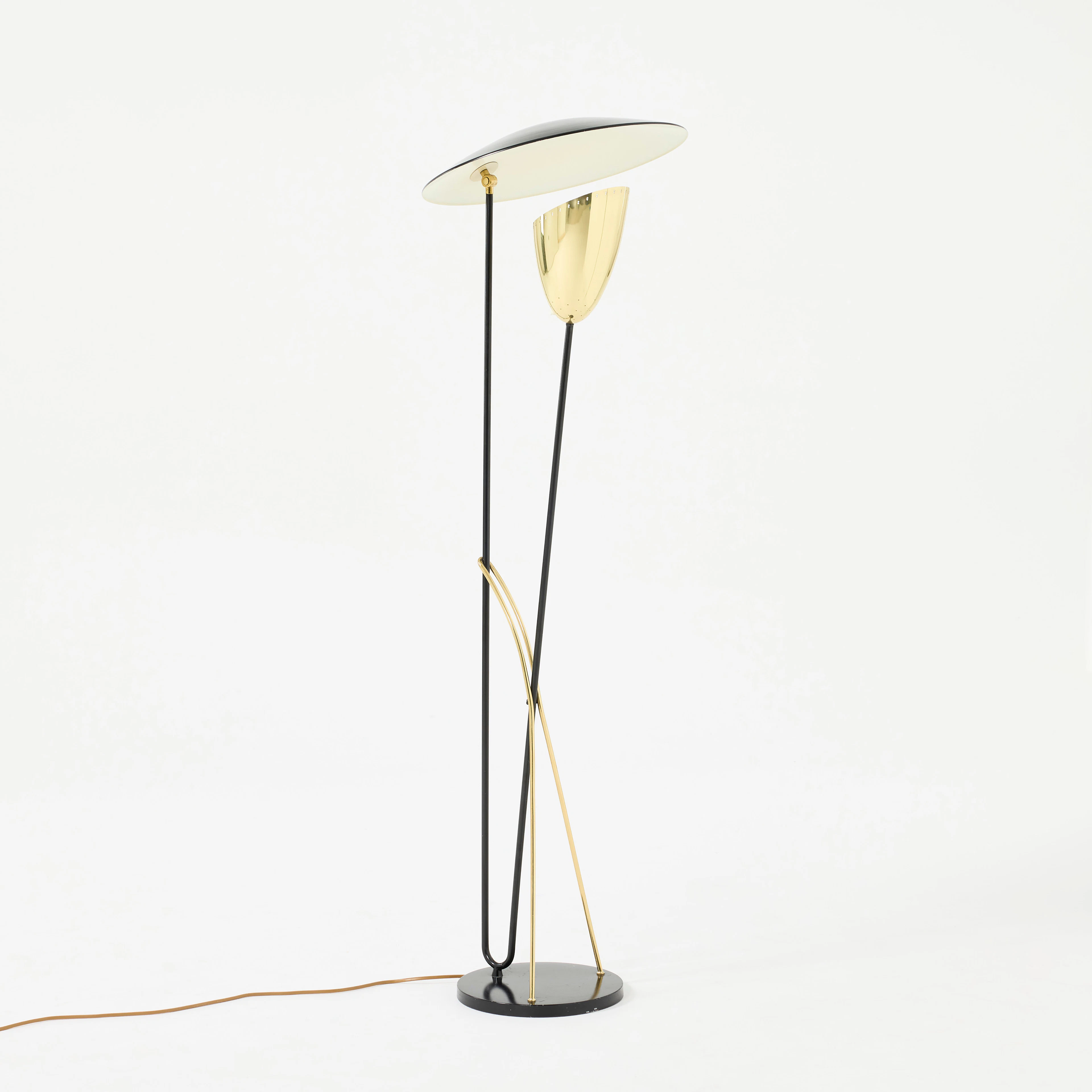 BORÉNS. Golvlampa, Borås, 1950-tal, modell 7288, svartlackerad metall