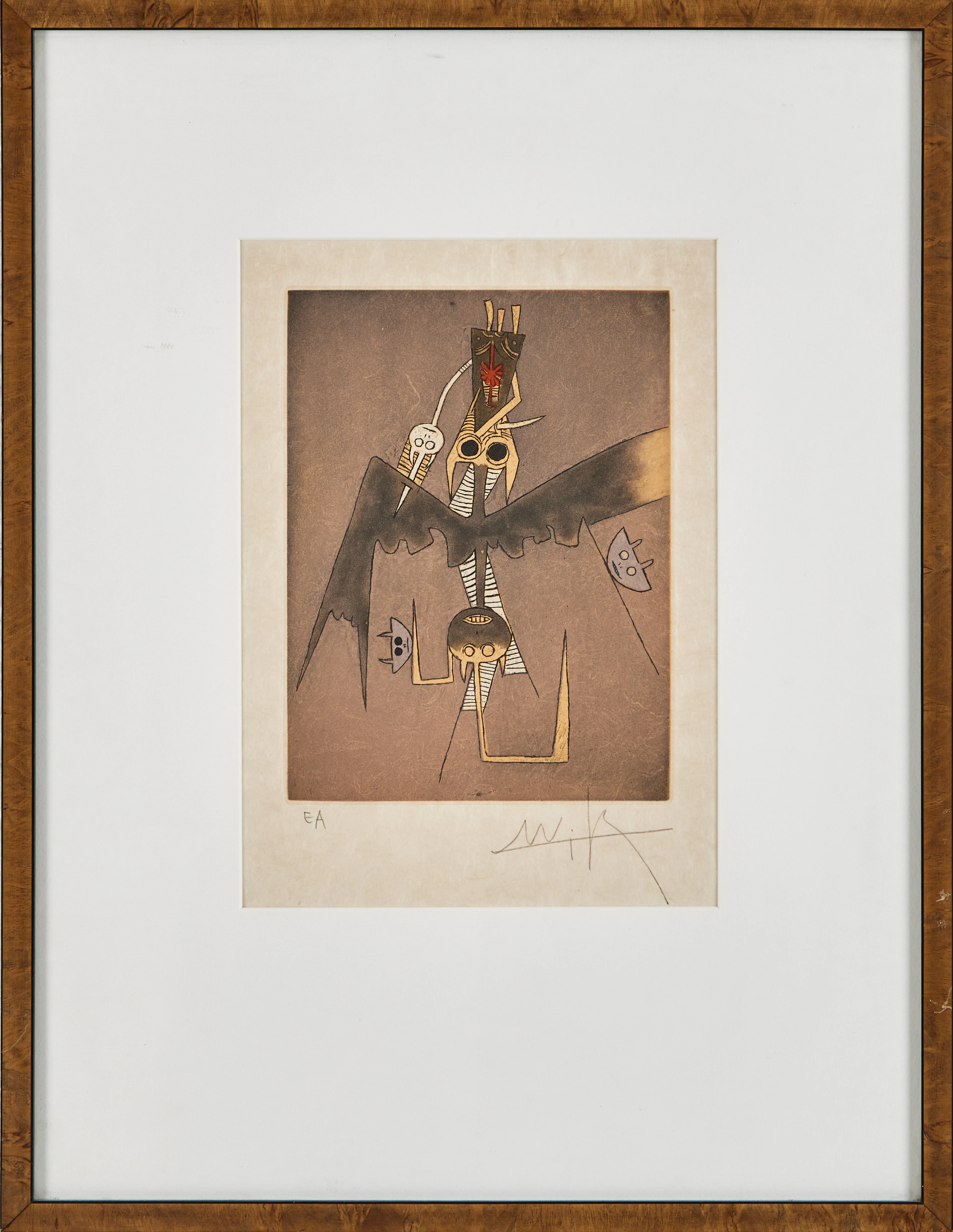 WILFREDO LAM. "Hommage a Lam", färglitografi, signerad och numrerad E.A.