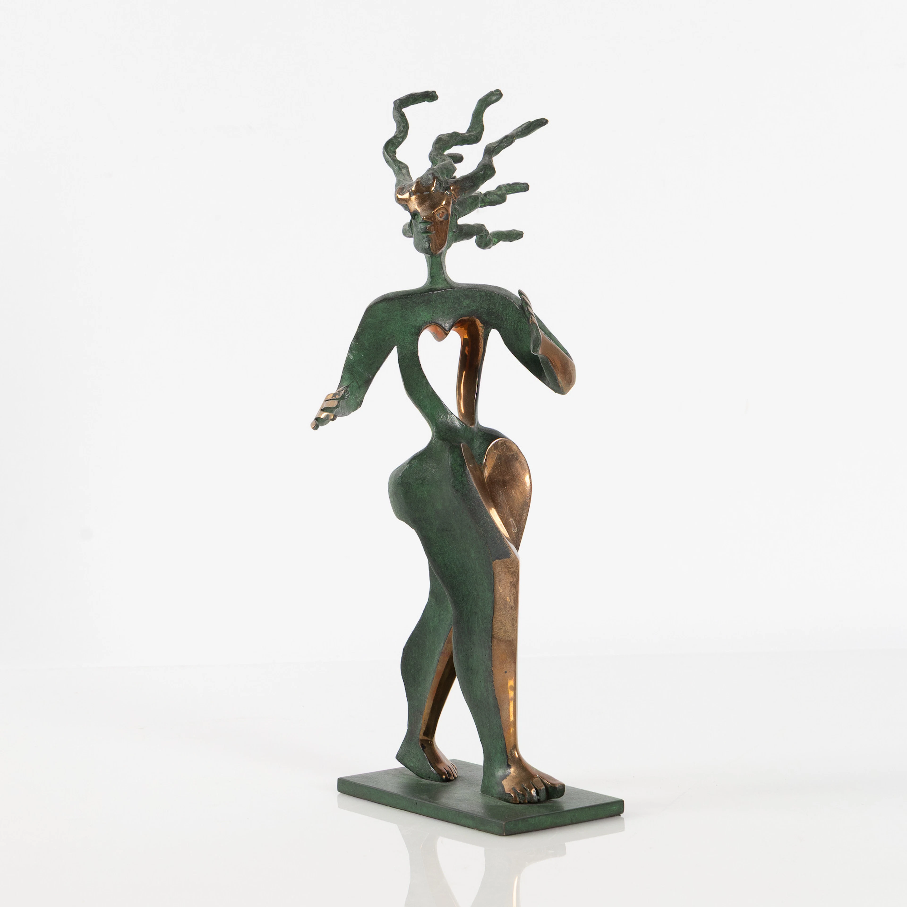 TIMO SOLIN. Skulptur "Hjärtat ditt", patinerad brons.
