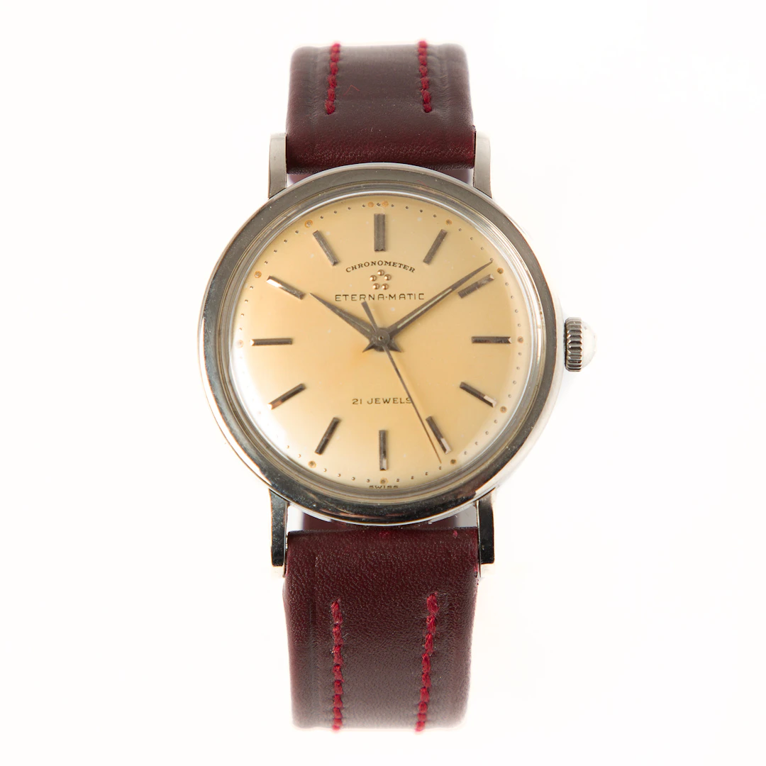 ETERNA-MATIC, Chronometer, armbandsur, 33 mm, stål, 1950-tal.