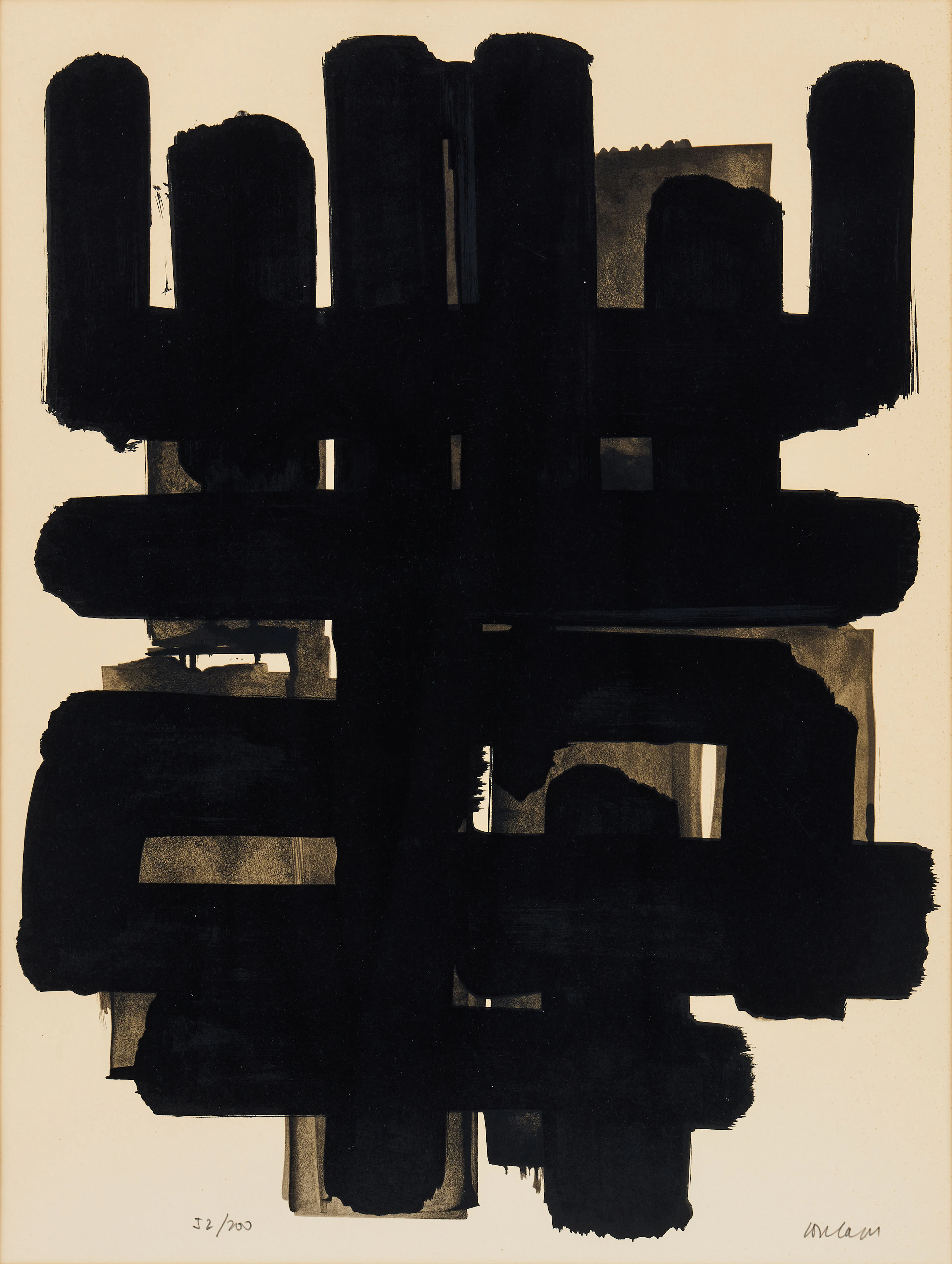 PIERRE SOULAGES (FRANCE 1919-2022). "Lithographie 3".