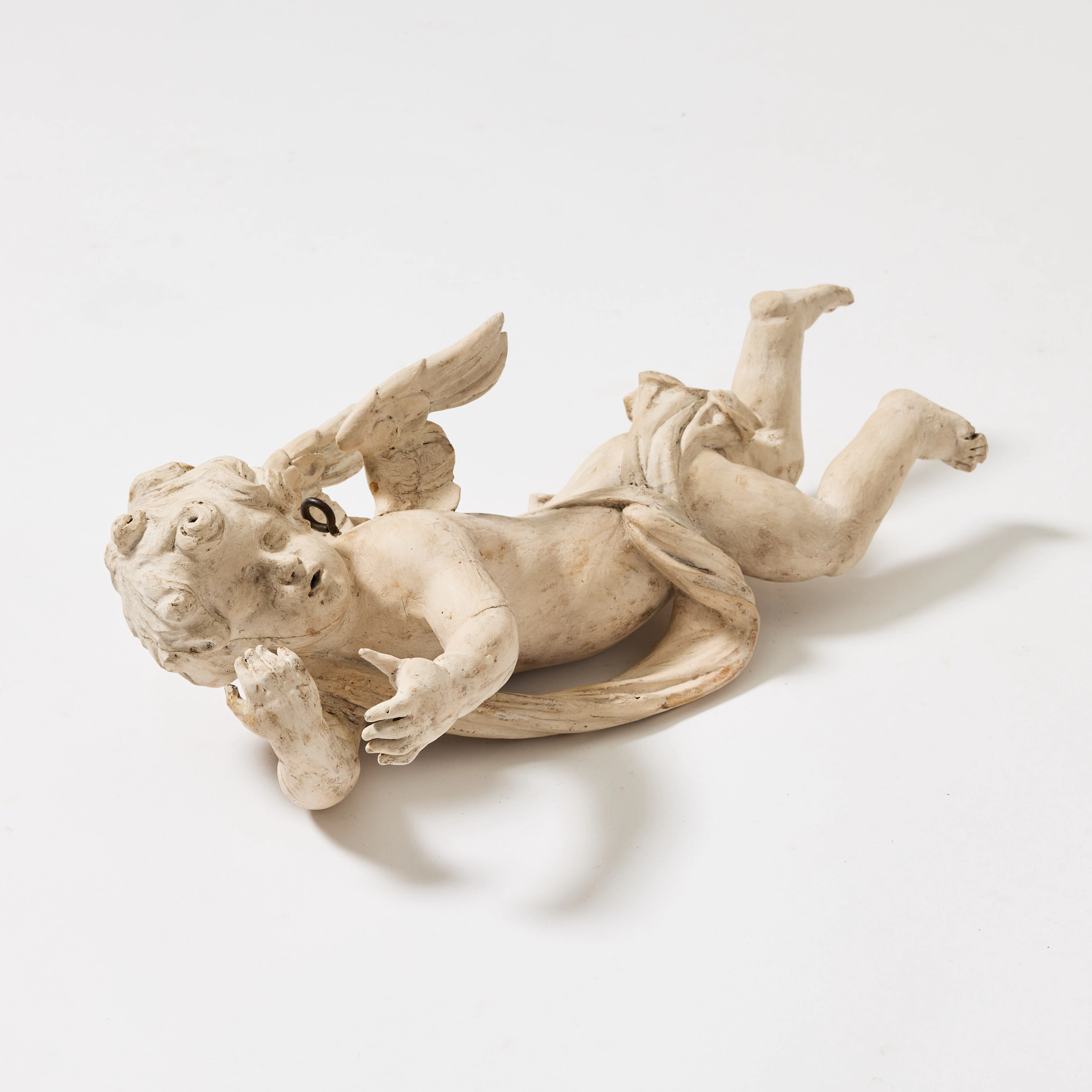 SAKRAL SKULPTUR, barock, 1700-tal, i form av putto, skulpterat lövträ