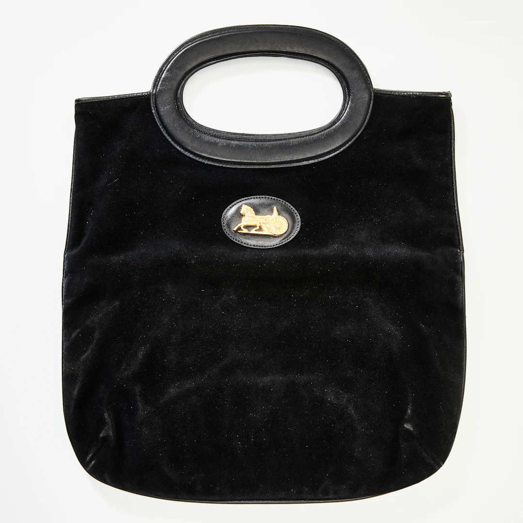 CELINE, totebag i mocka, med detaljer i läder. Märkt på insidan Celine Paris.