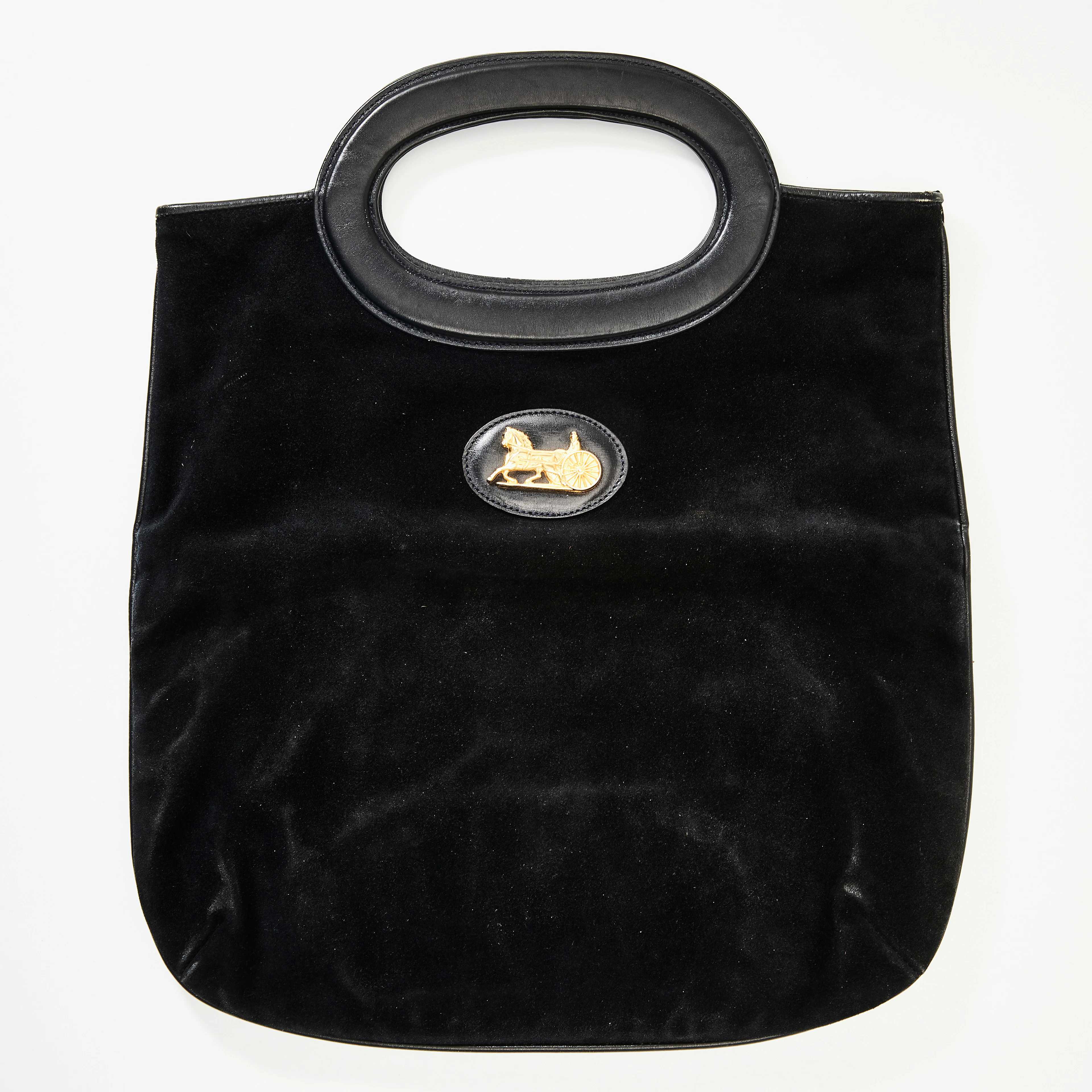 CELINE, totebag i mocka, med detaljer i läder. Märkt på insidan Celine Paris.