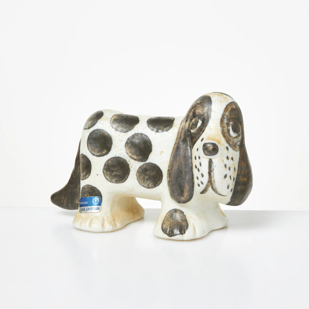 LISA LARSON. Figurin, "Spaniel, fläckig", ur serien Kennel, stengods
