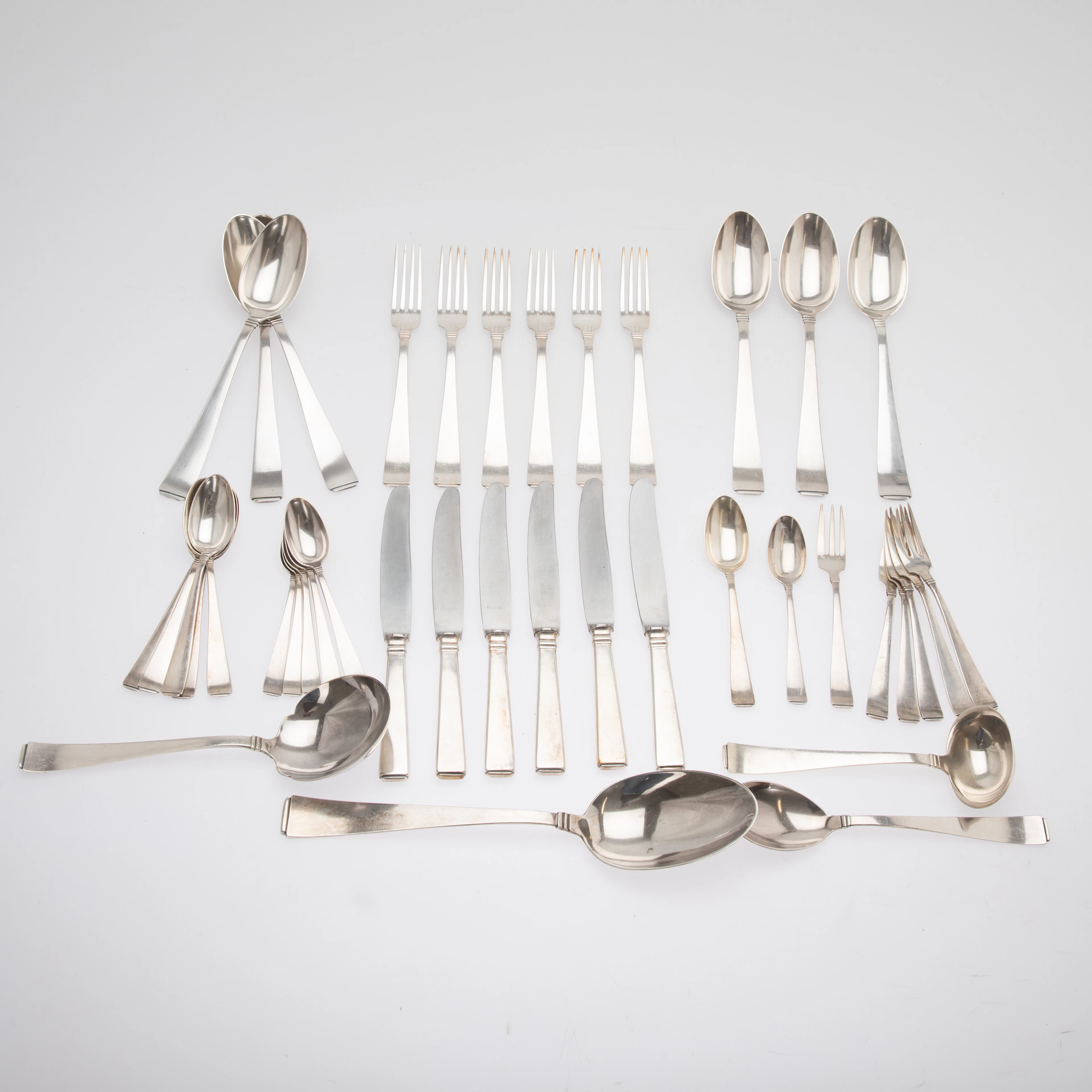 KOCH & BERGFELD. Besteck ´Belle Epoque`, für sechs Personen, Silber