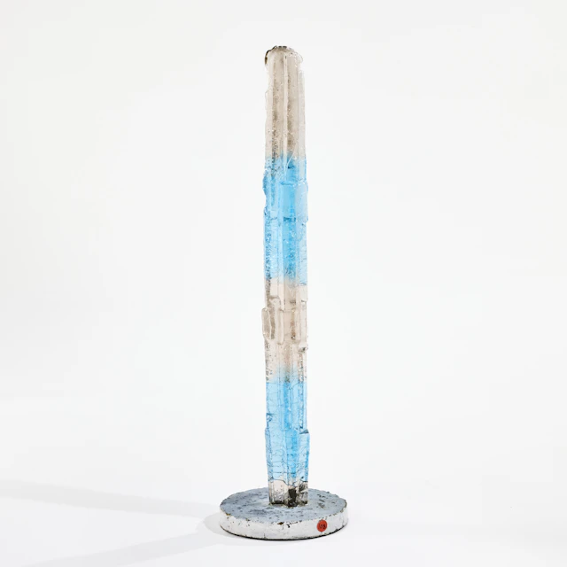 EDVIN ÖHRSTRÖM. Glasskulptur, Lindshammars glasbruk, gjuten blå och