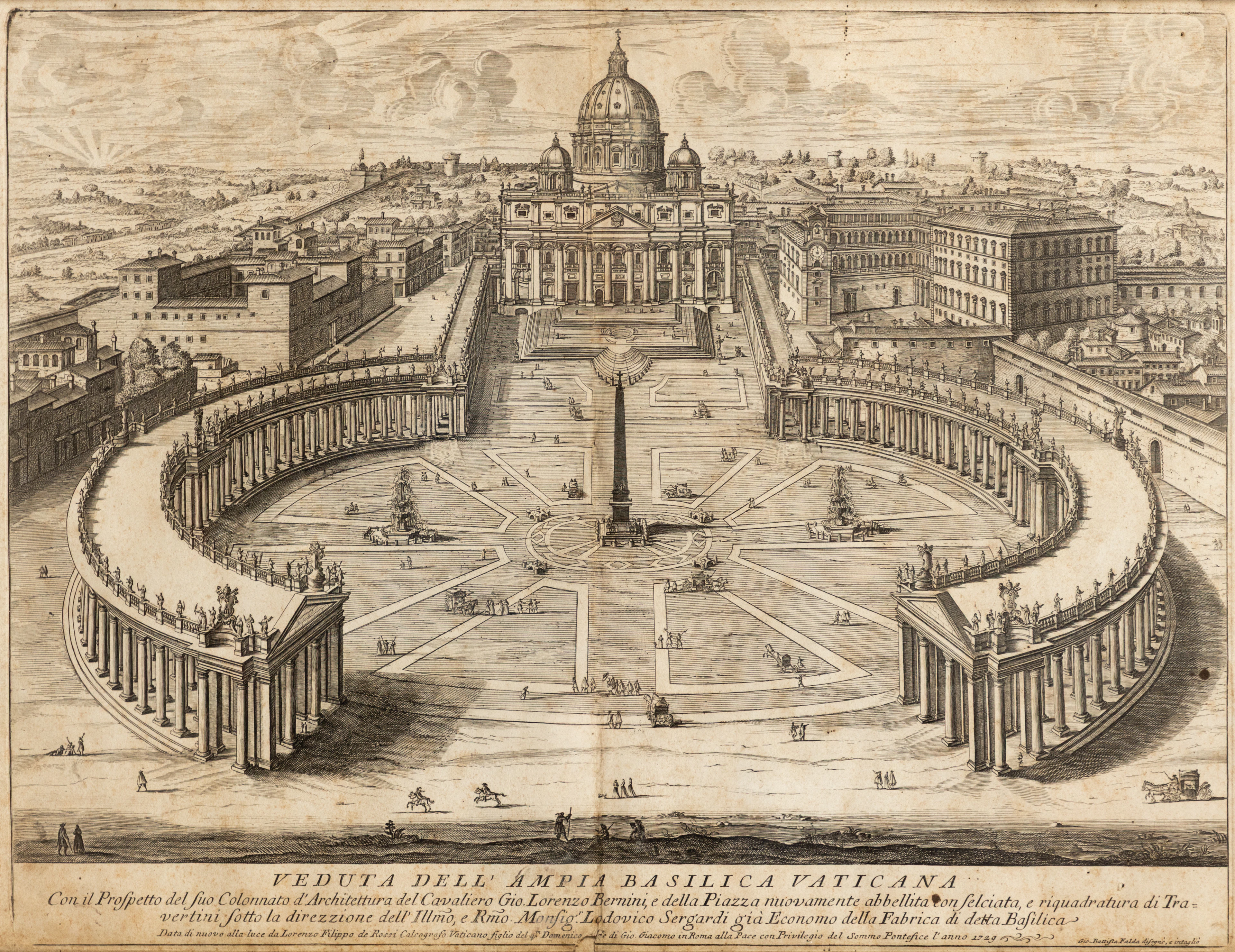GIOVANNI BATTISTA FALDA (1648-1678). Veduta dell'ampia Basilica Vaticana.