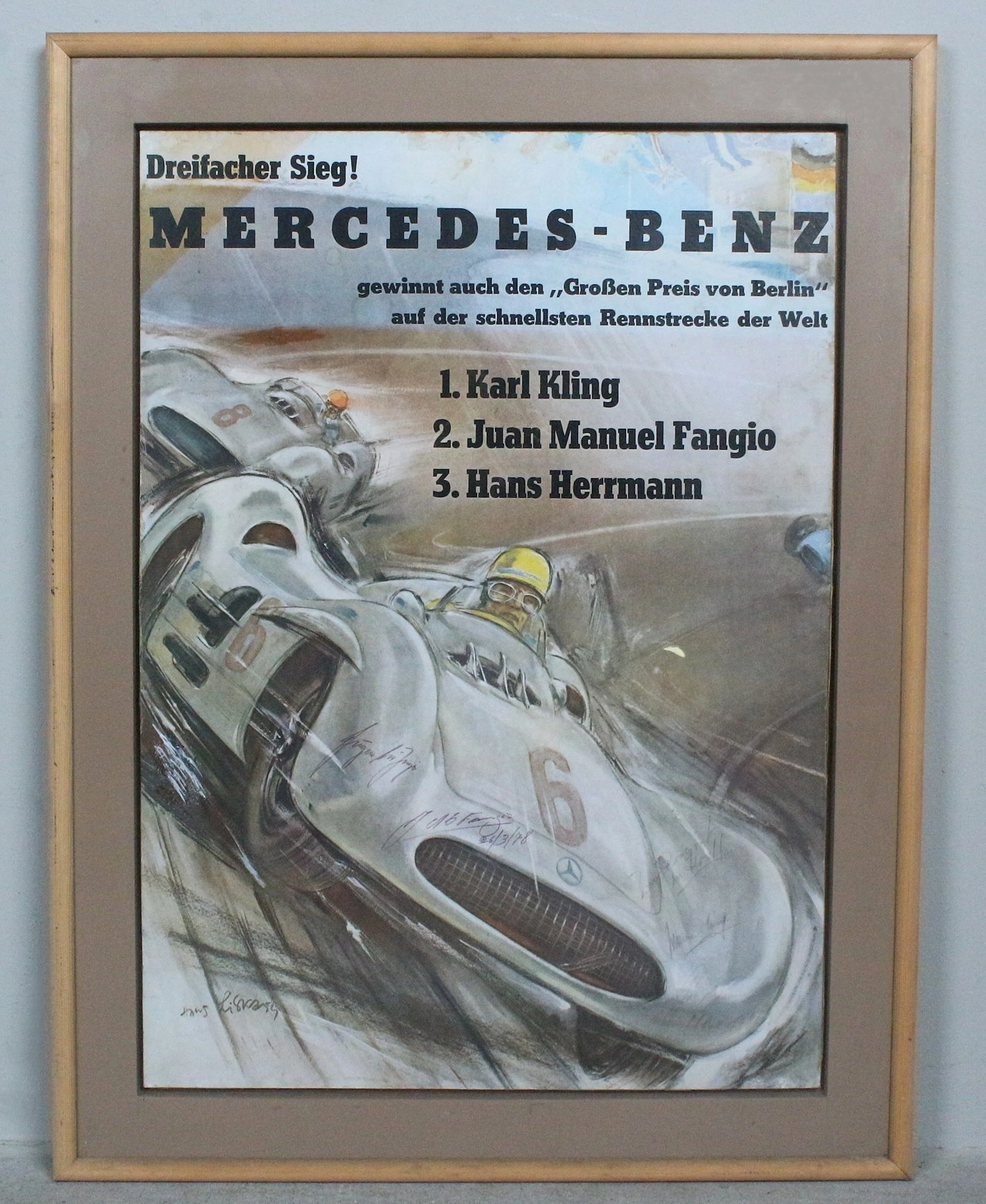 HANS LISKA. 'Dreifacher Sieg! Mercedes-Benz, Mercedes W 196 Silberpfeil'