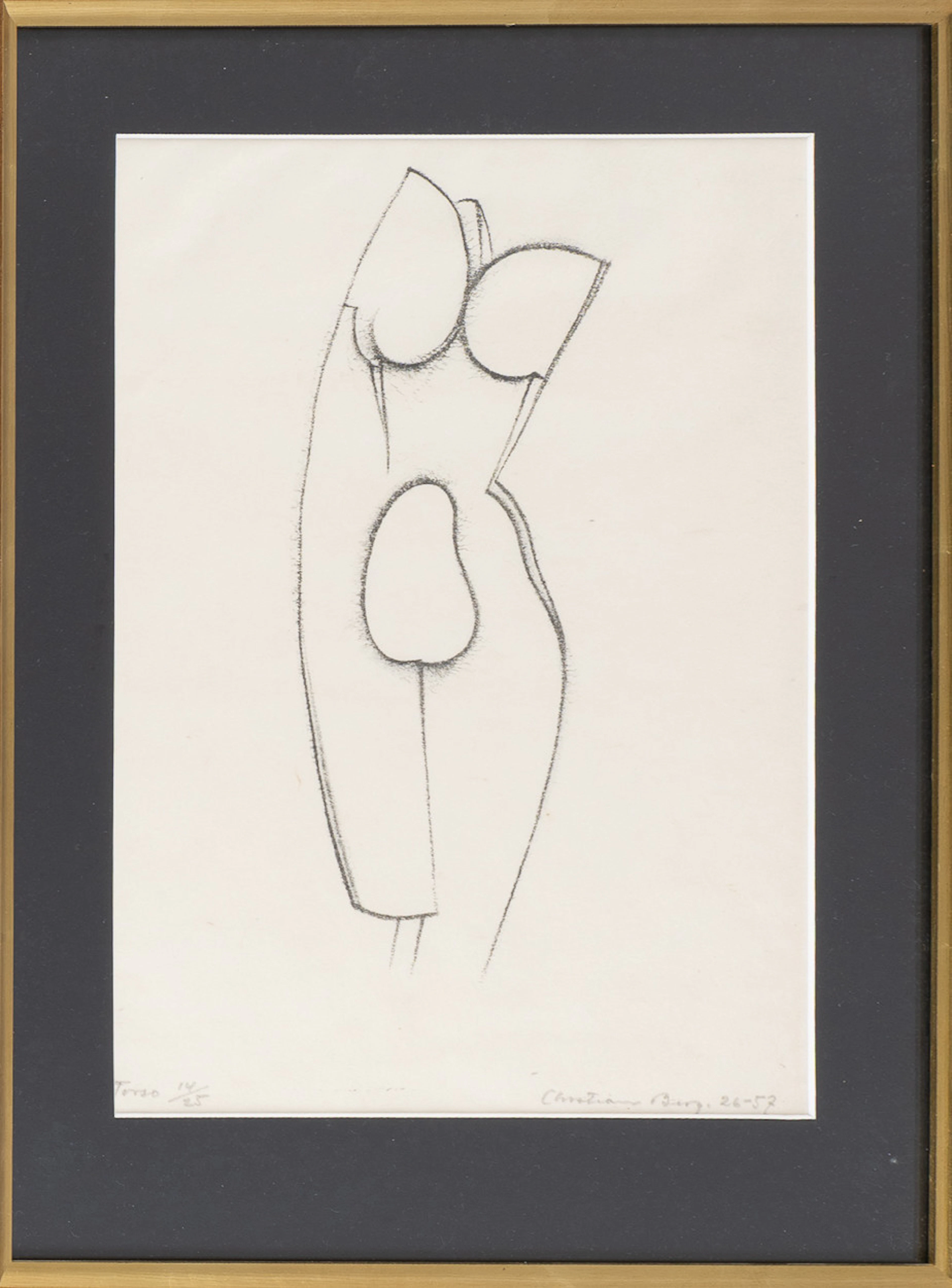 CHRISTIAN BERG. "Torso", litografi.