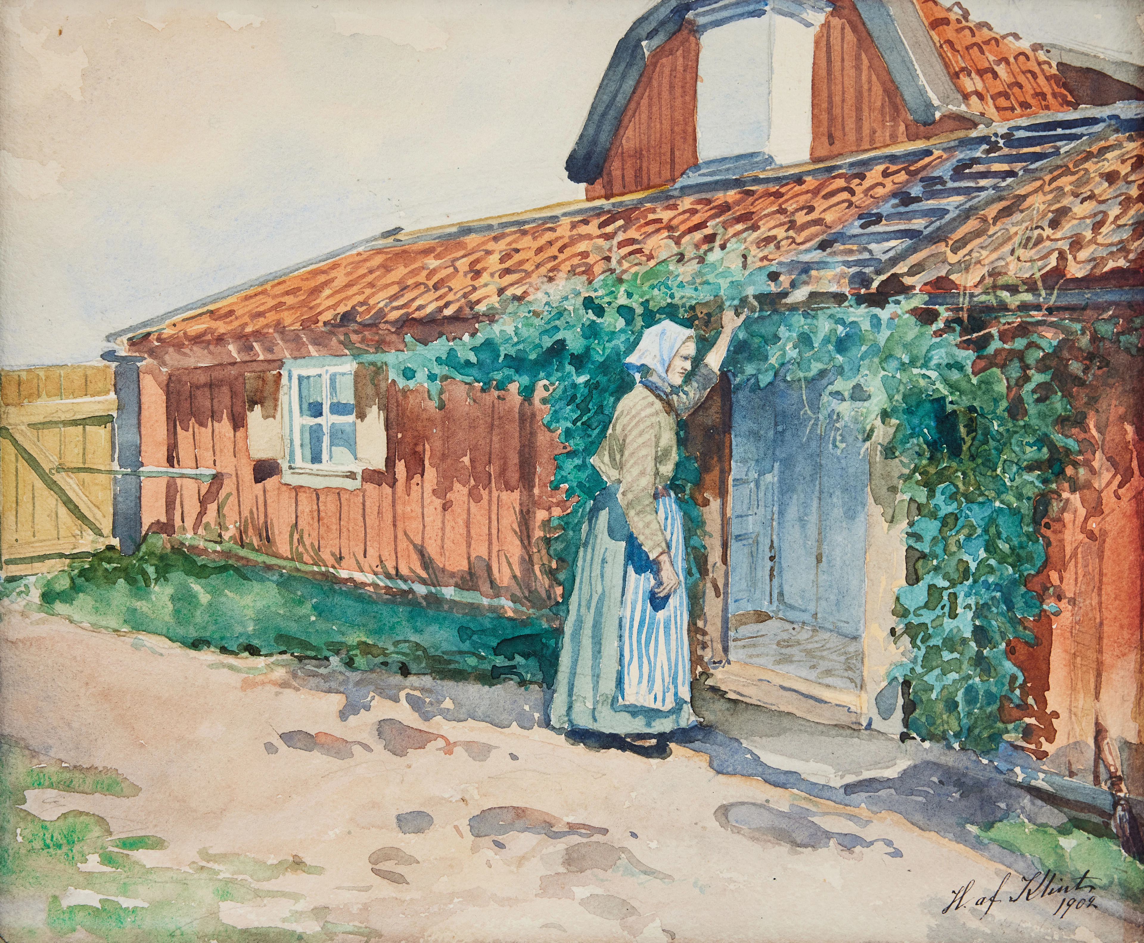 HILMA AF KLINT (1862-1944). "Den gamla gåshyddan" (The old goose hut).