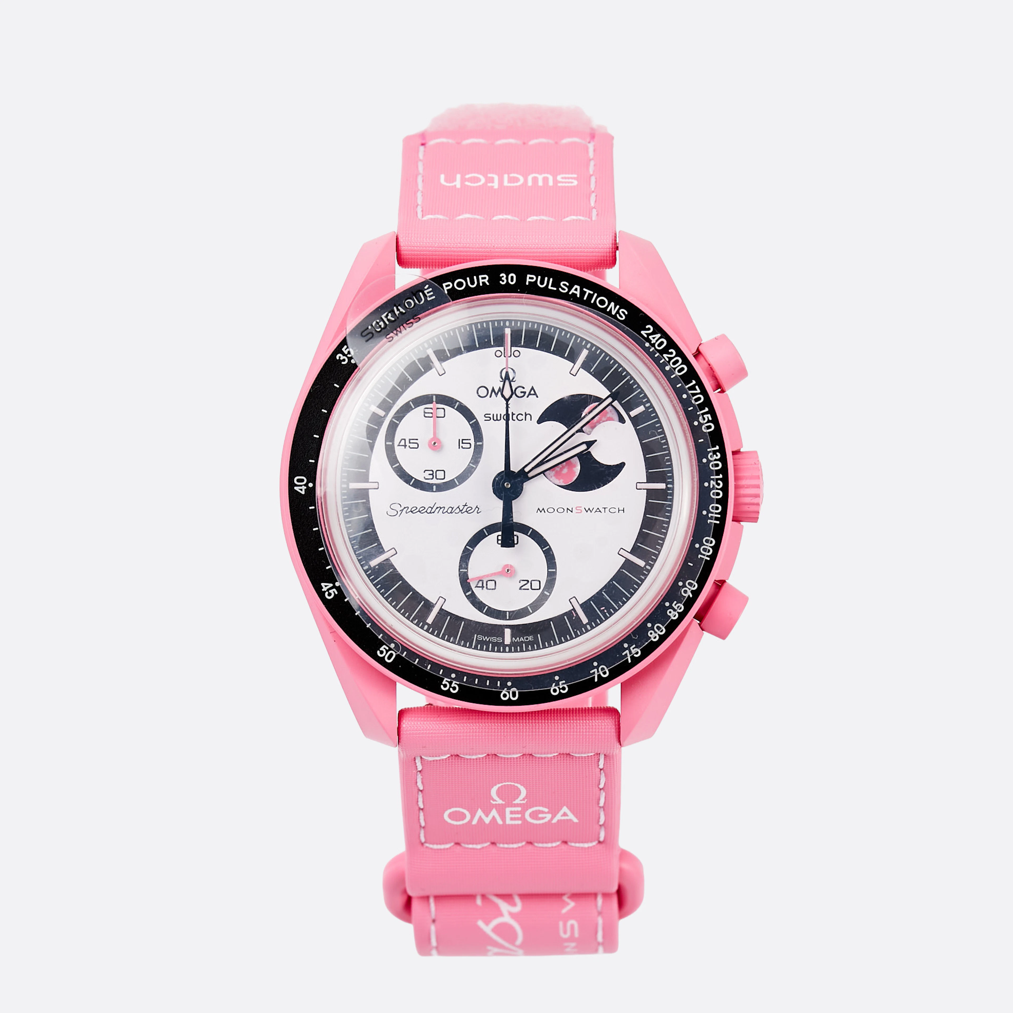 OMEGA x SWATCH, MoonSwatch, Mission to the pink Moonphase, kronograf