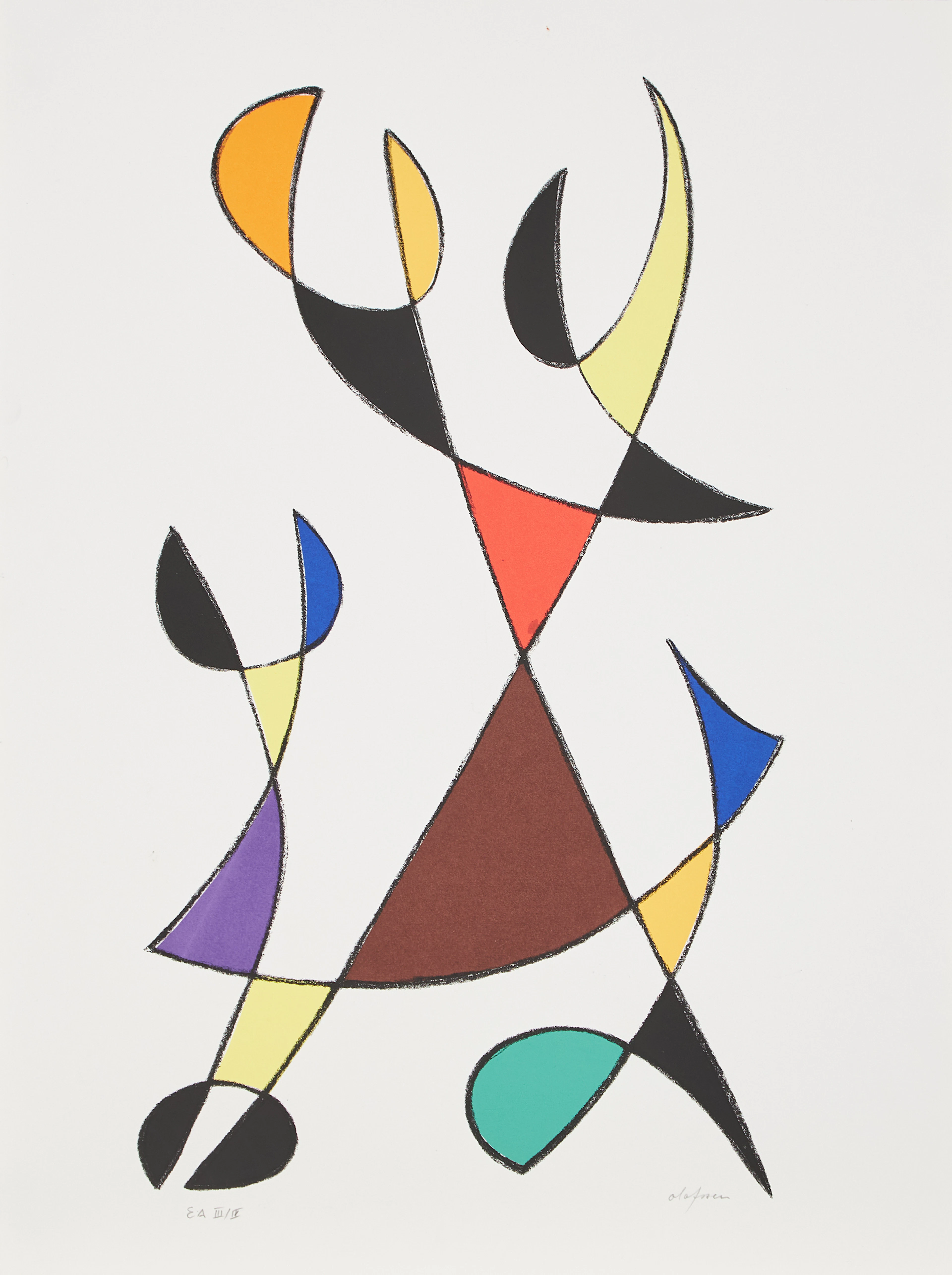 PIERRE OLOFSSON. Abstrakt komposition, färglitografi.