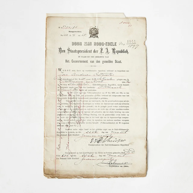PAUL KRÜGER (KRUGER), SIGNED DOCUMENT, 1897, regarding property in