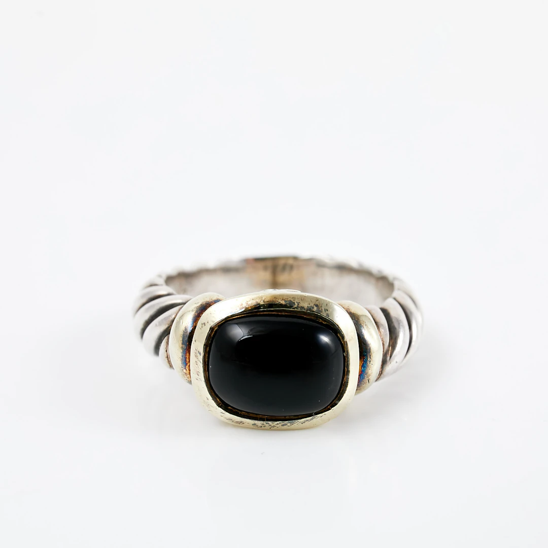 DAVID YURMAN "Noblesse Ring, ring, sterlingsilver/14 k guld, cabochonslipad