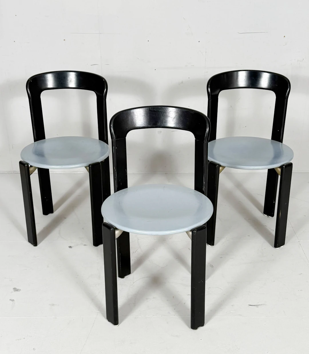 BRUNO REY. 3er Set Stühle / Esszimmerstühle von Bruno Rey, Modell