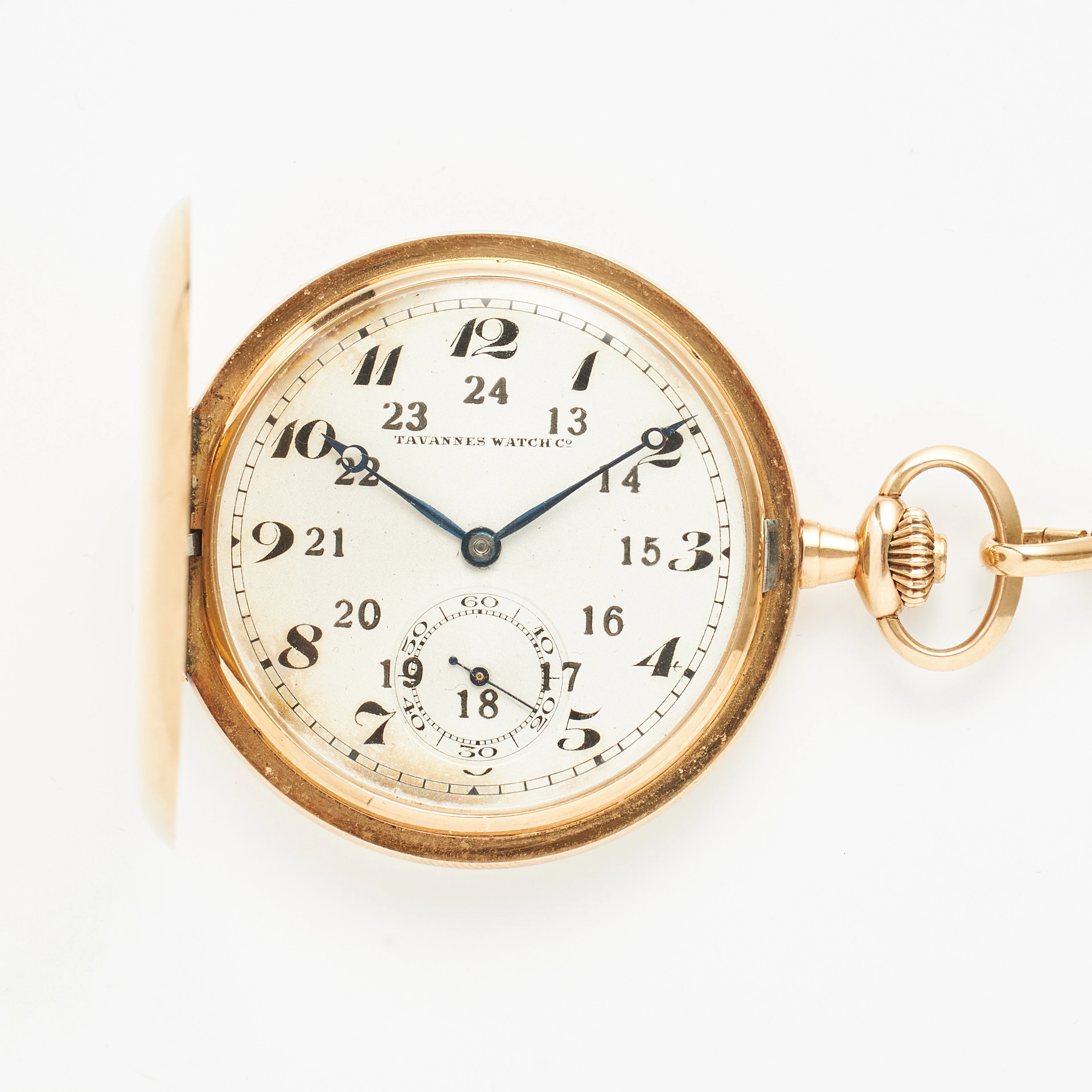 TAVANNES WATCH Co. fickur, 49,5 mm, savonett, 14K guld, ca 1930.