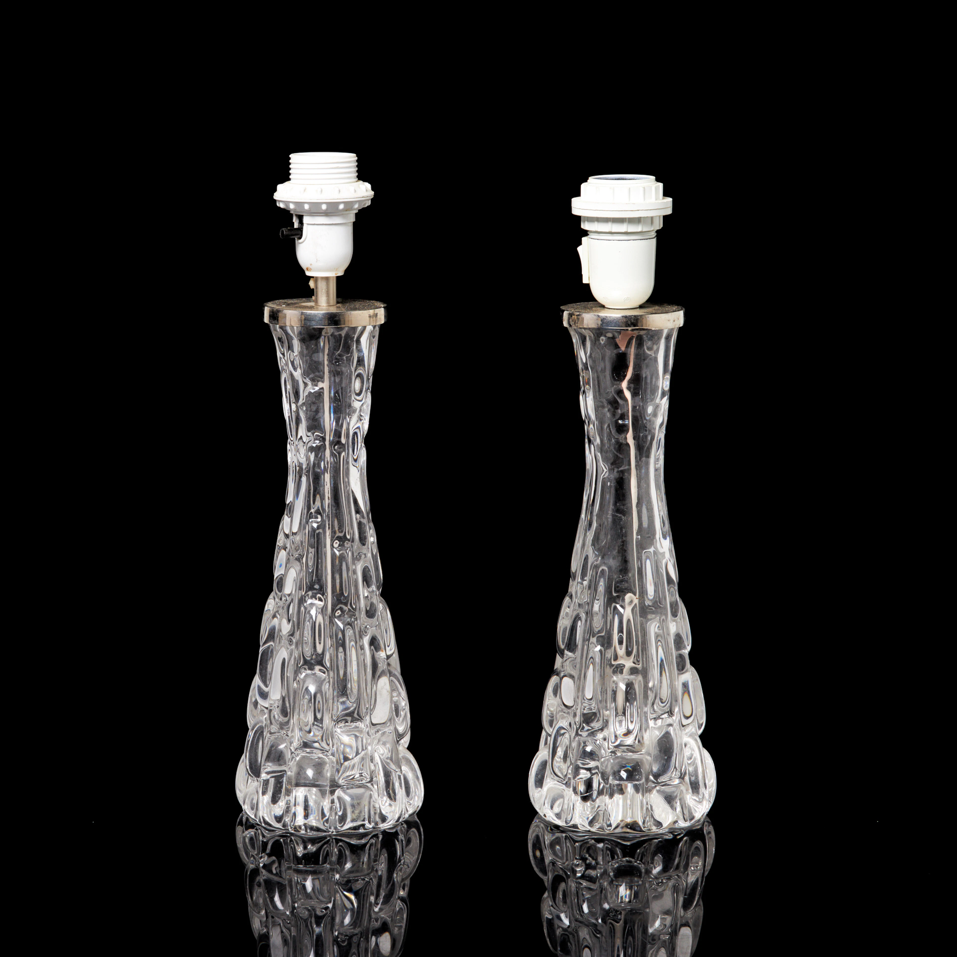 CARL FAGERLUND. Bordslampor, 2 st, glas, Orrefors.