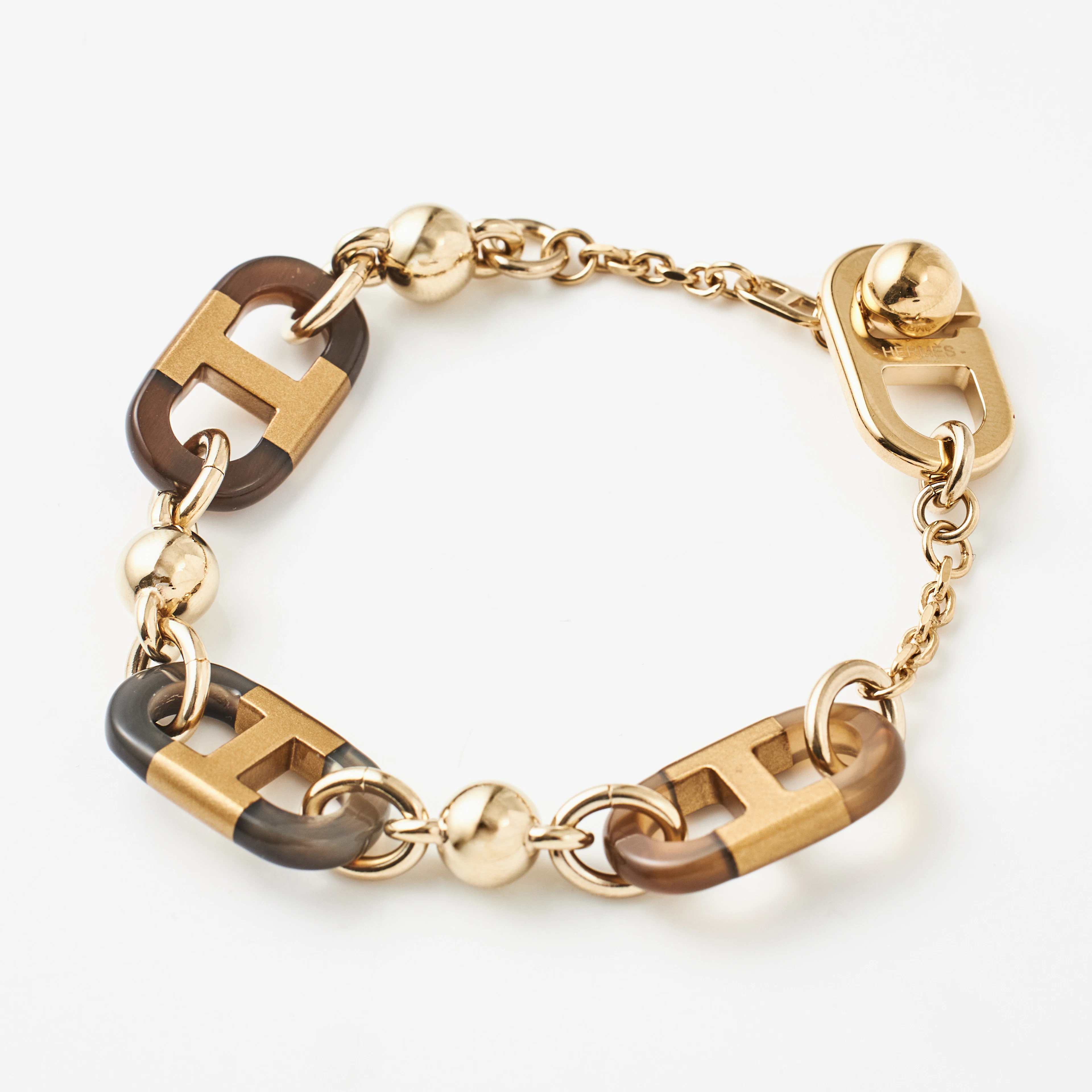 HERMÈS, "Sur Mer", armband, guldpläterad metall, Chaine d'Ancre med