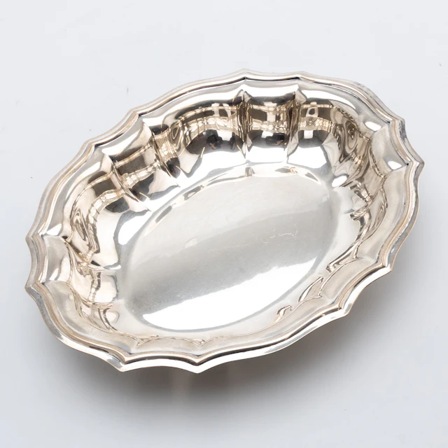 Ovale Schale, Silber, Italien, 2. Hälfte 20. Jh.