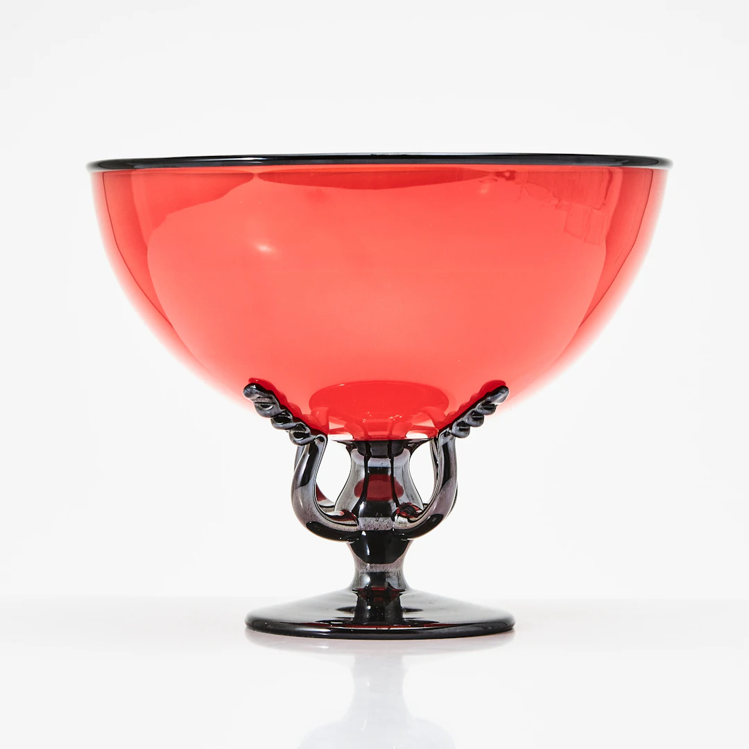 SVEN-ÅKE CARLSSON. "Antique", skål på fot, glas, Transjö, signerad.