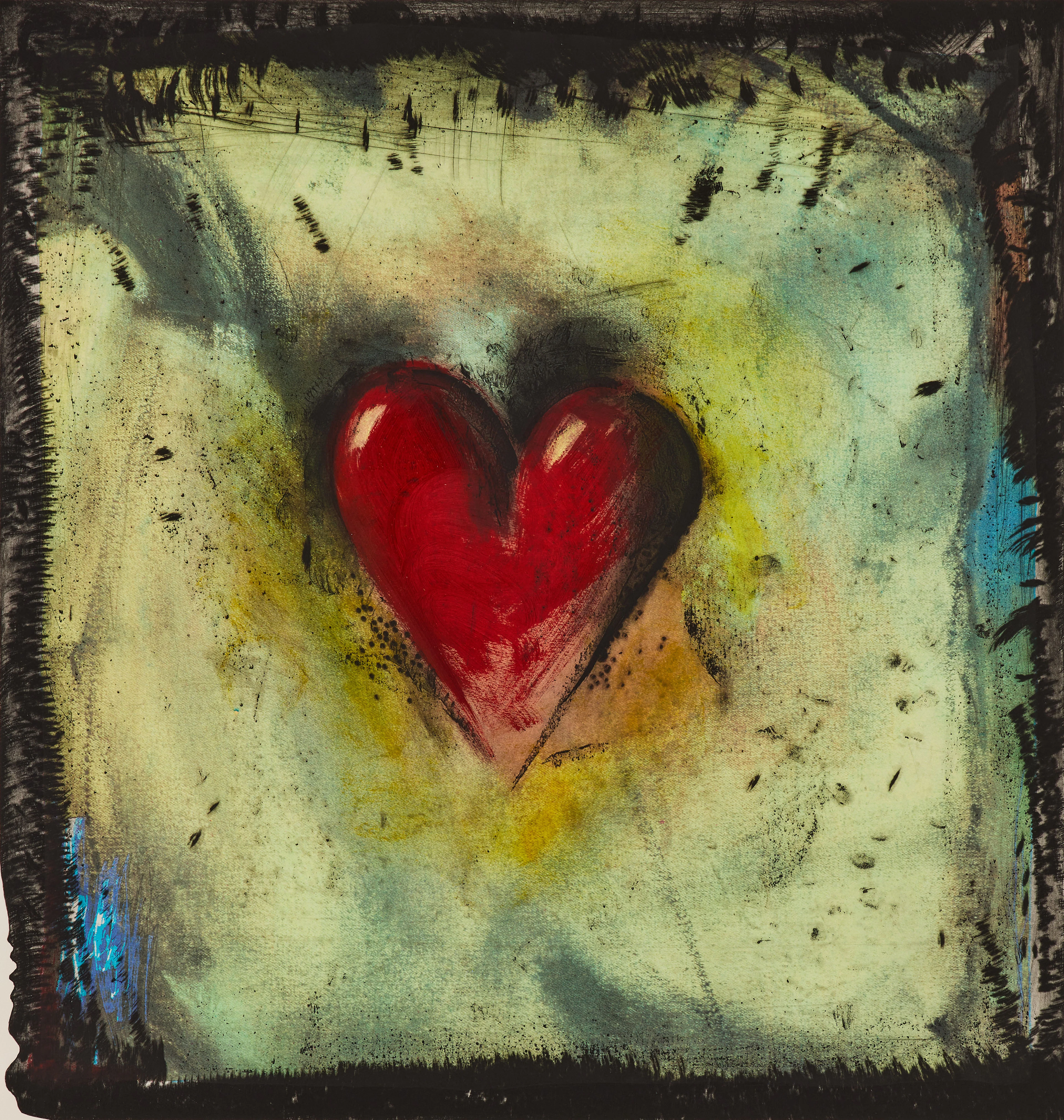 JIM DINE. "The Hand-Colored Viennese Hearts IV".
