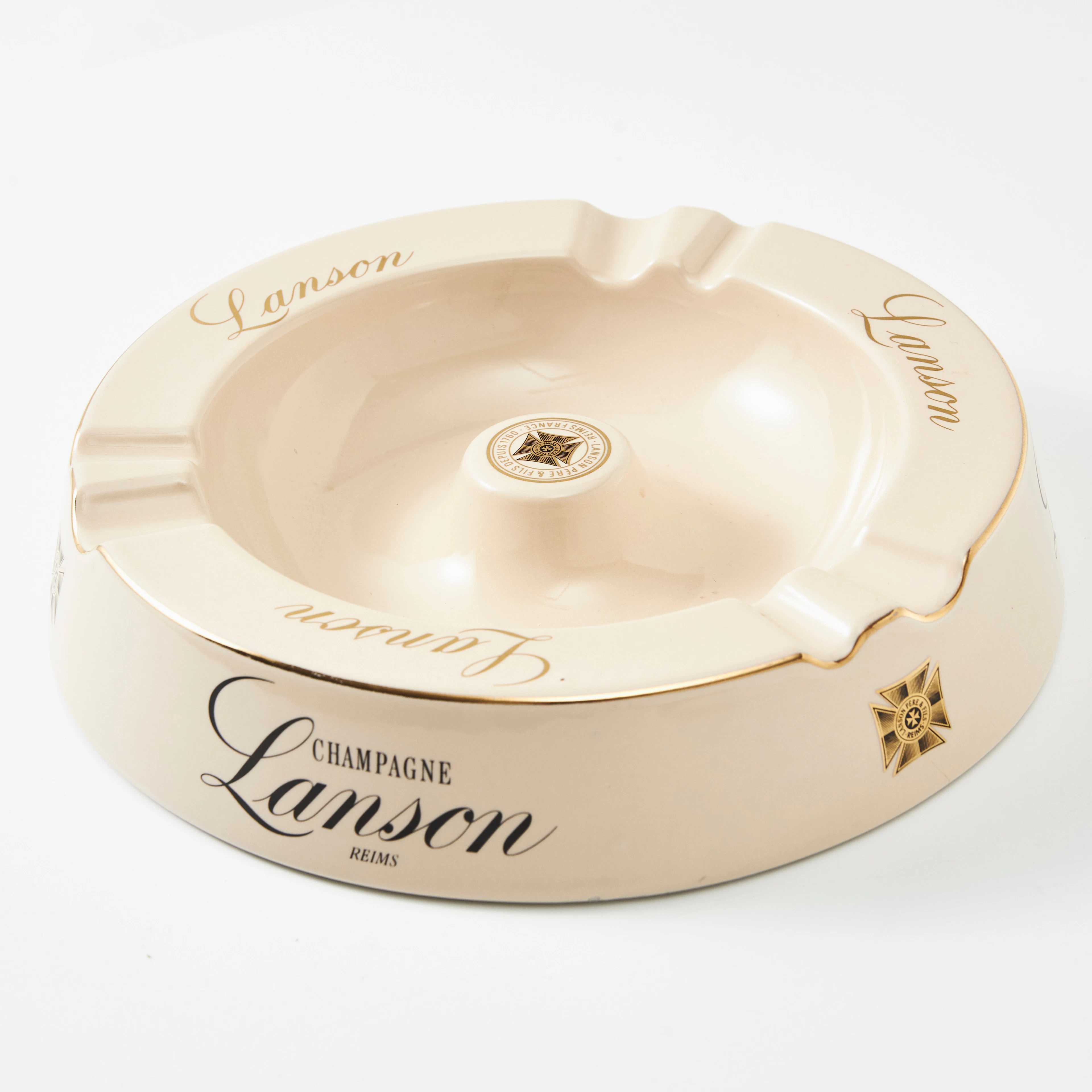 FAT, glaserat porslin, Champagne Lanson Reims.