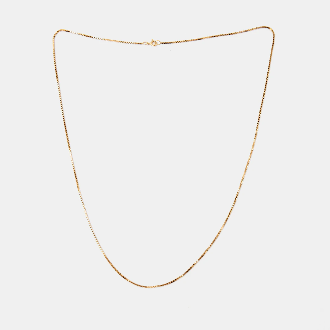 HALSKEDJA. 18 k guld, venetiansk länk, svensk importstämpel.