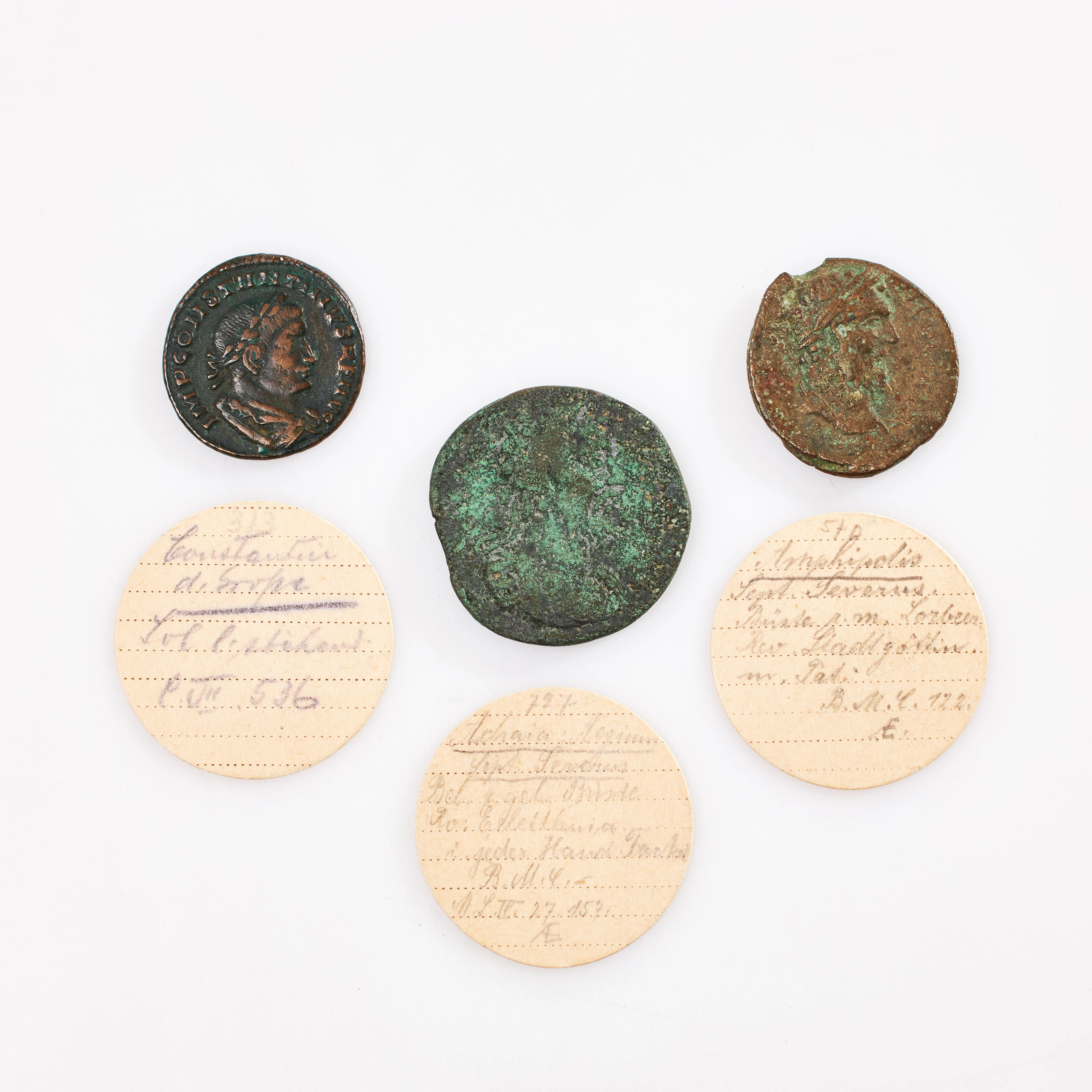BRONSMYNT, 3 st, romerska Septimus Severus, kejsare 193-211 två st