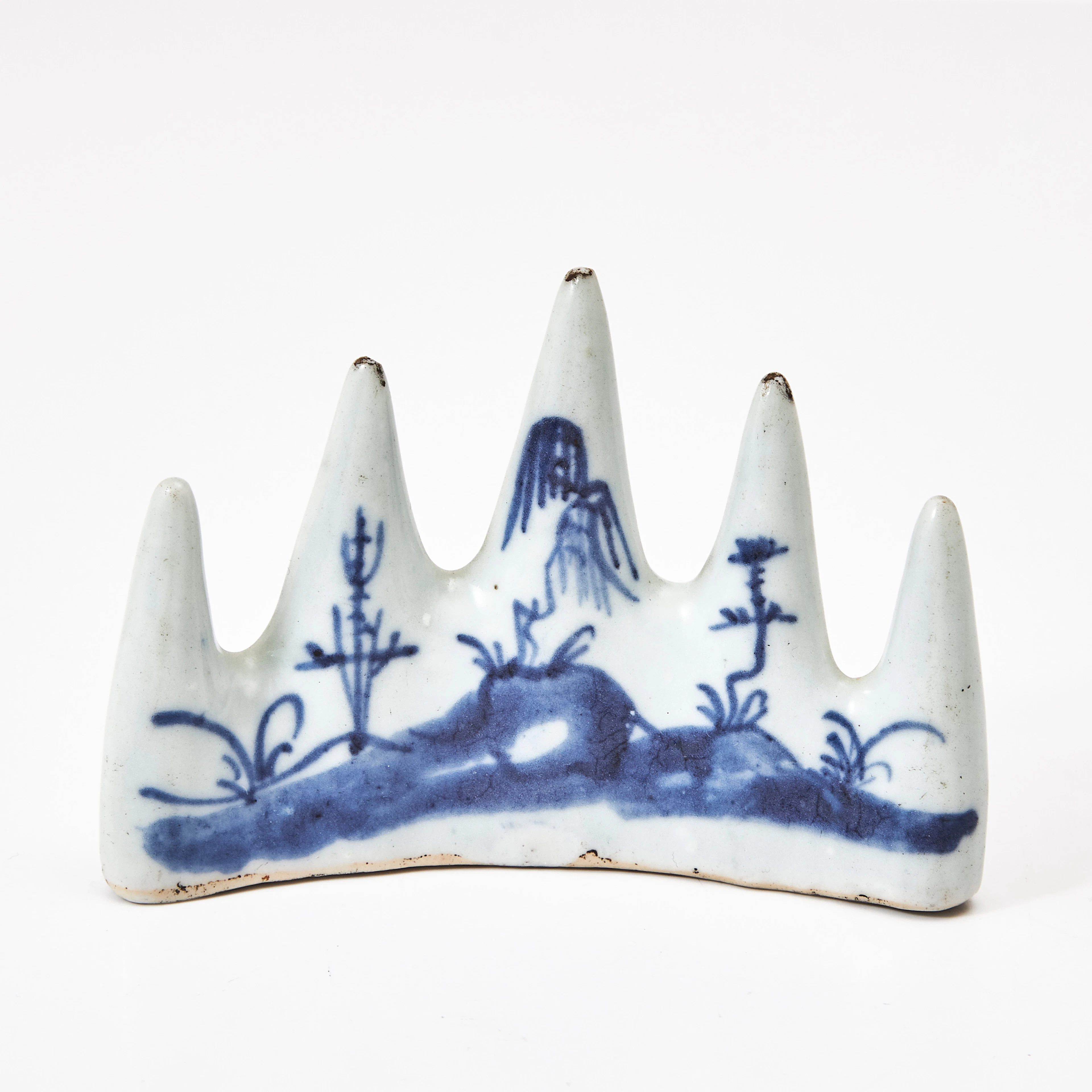 PENSELSTÄLL, porslin, Kina, 1800-tal, dekor i underglasyrblått.