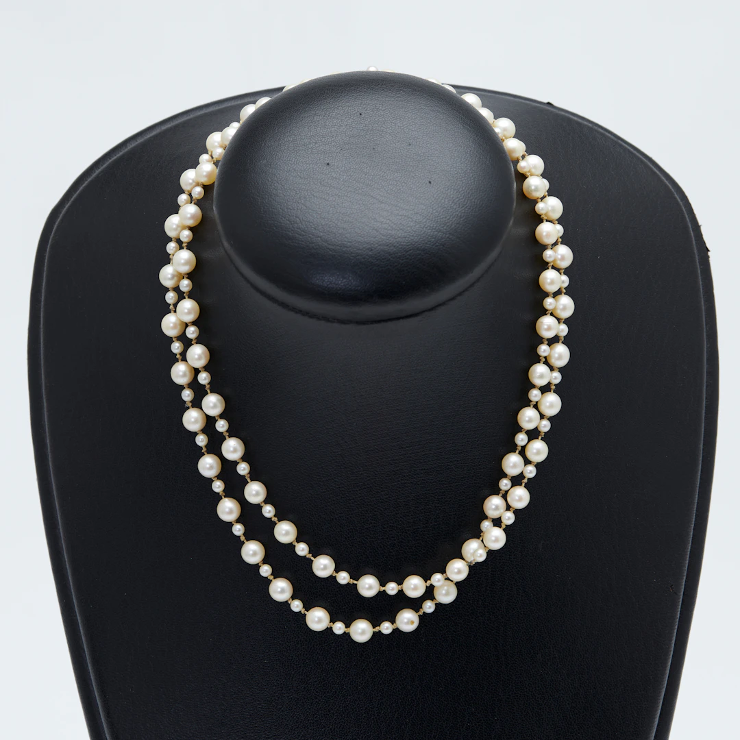 KETTE, 333er Gelbgold, Perlen.