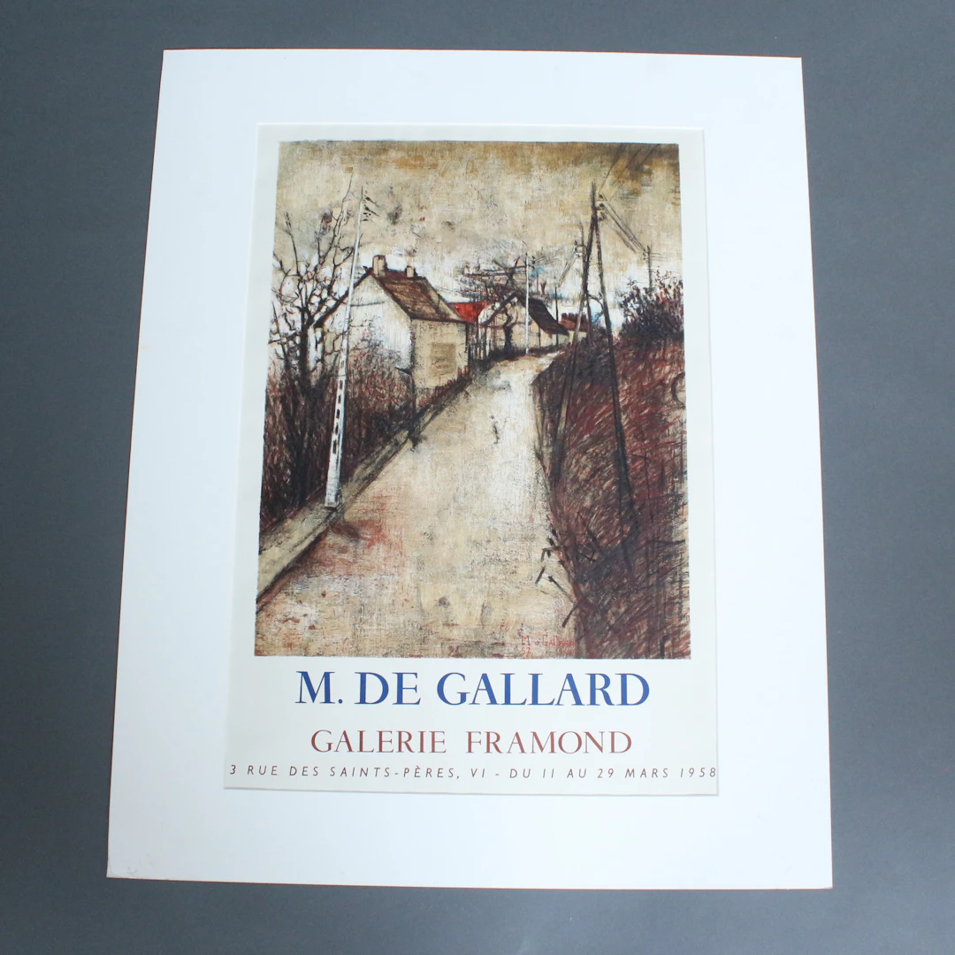 Unbekannter Künstler, Plakat, ''M. DE GALLARD '', Galerie Framond.