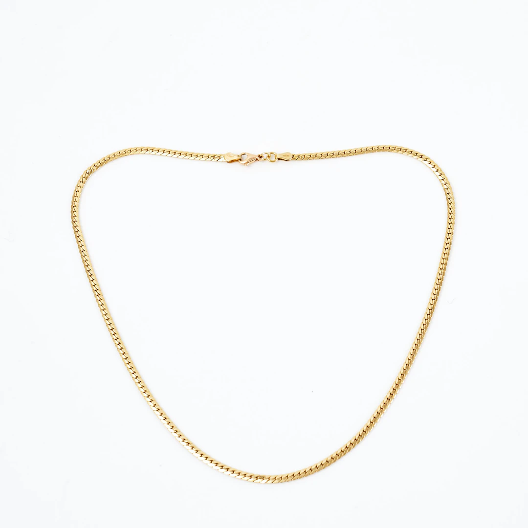 COLLIER, 18 k guld, valsad pansarlänk, italienska stämplar samt GFAB.